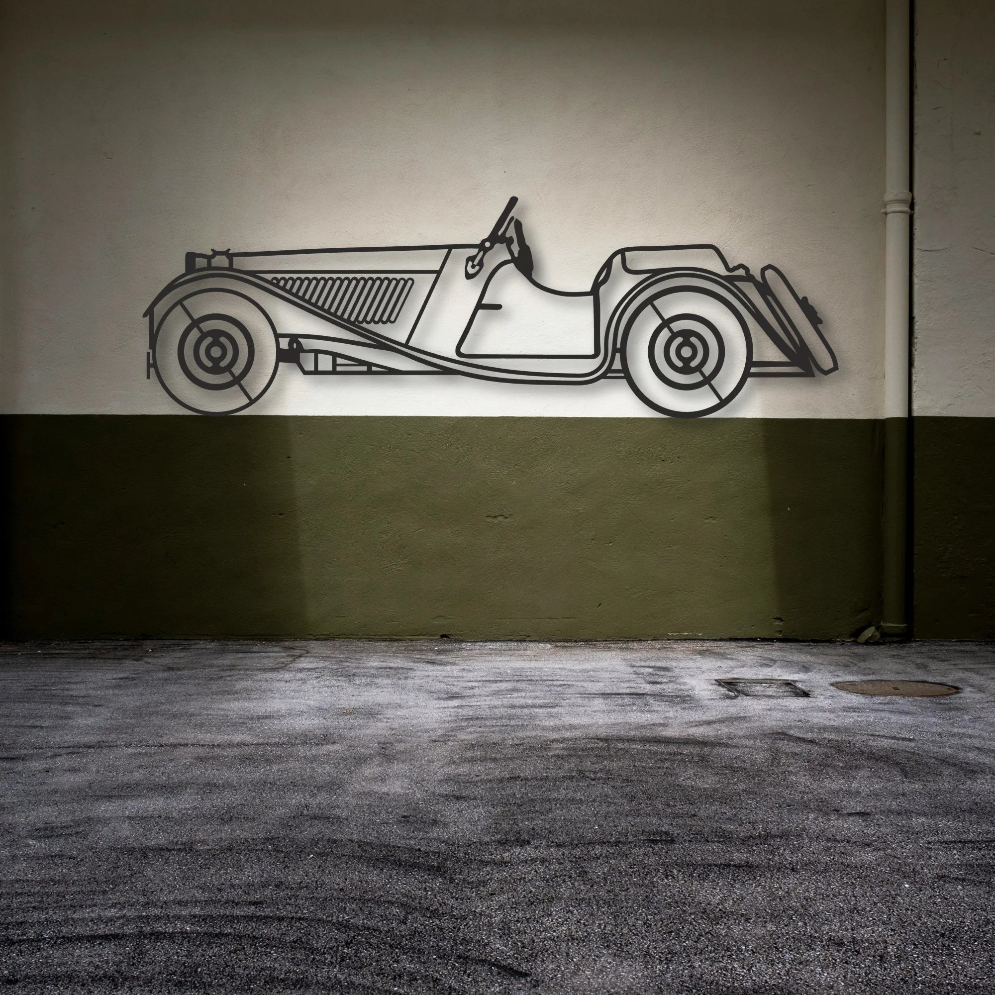 CLASSIC CAR Classic Silhouette Metal Wall Art - Automotive Garage Decor