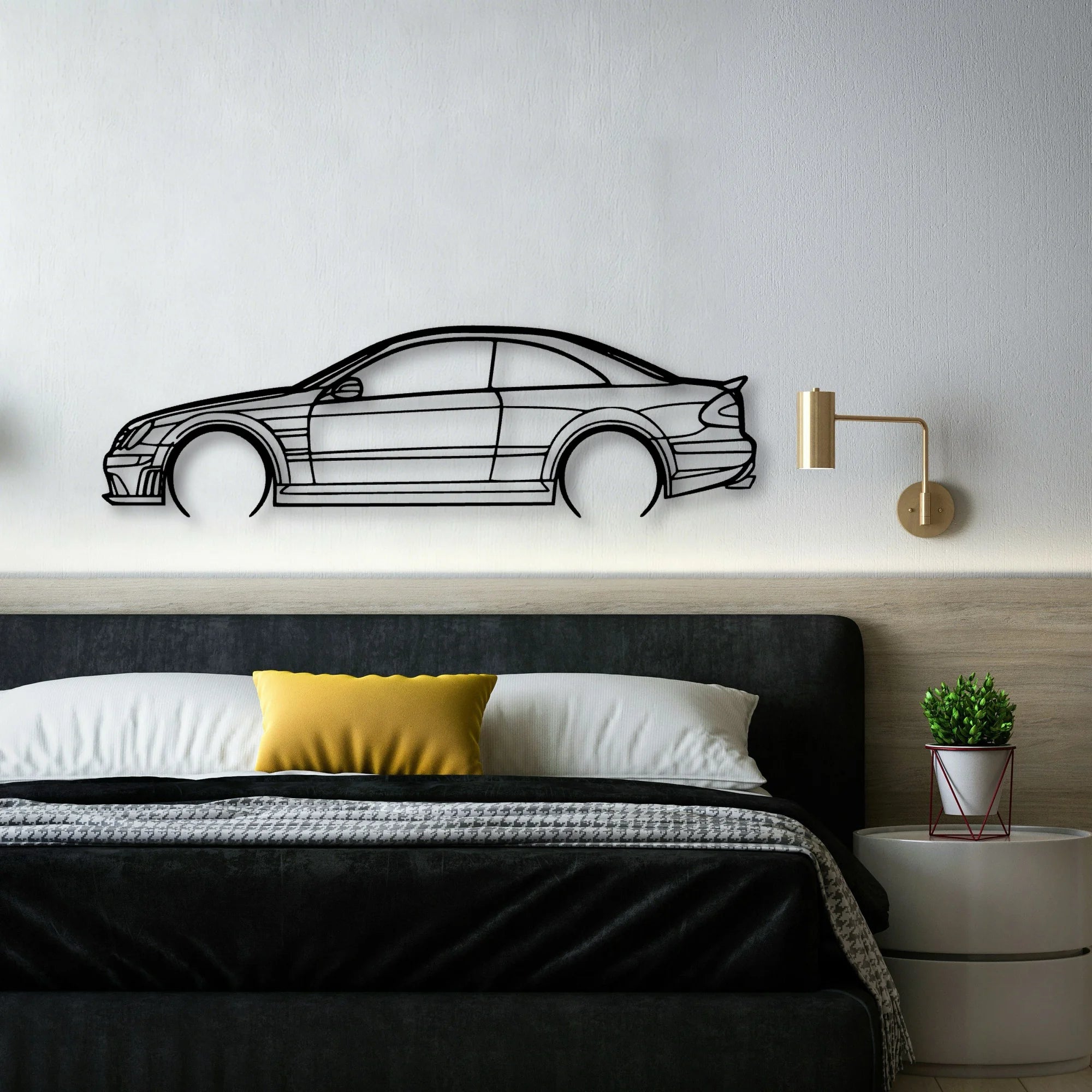 CLK63 Black Series 2 Classic Silhouette Metal Wall Art - Automotive Garage Decor