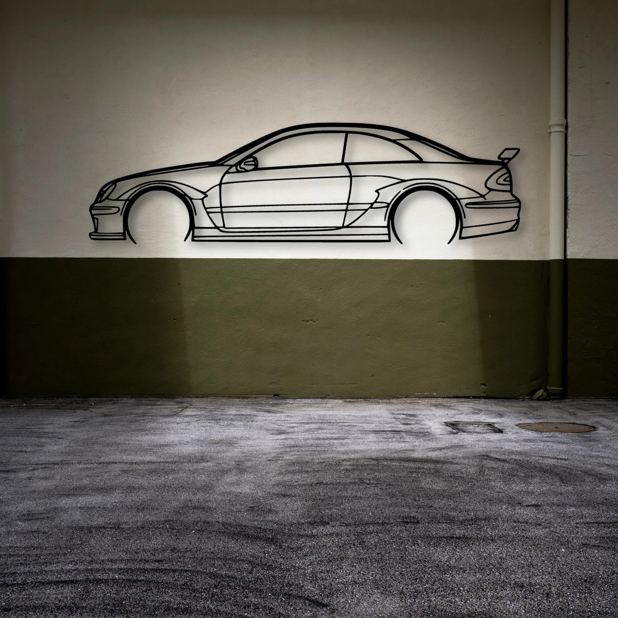 CLK DTM Classic Silhouette Metal Wall Art - Automotive Garage Decor
