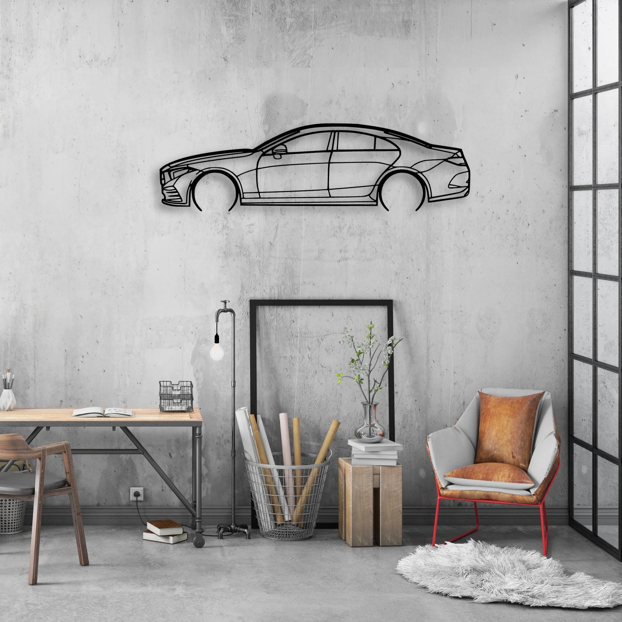 CLS 2013 2 Classic Silhouette Metal Wall Art - Automotive Garage Decor