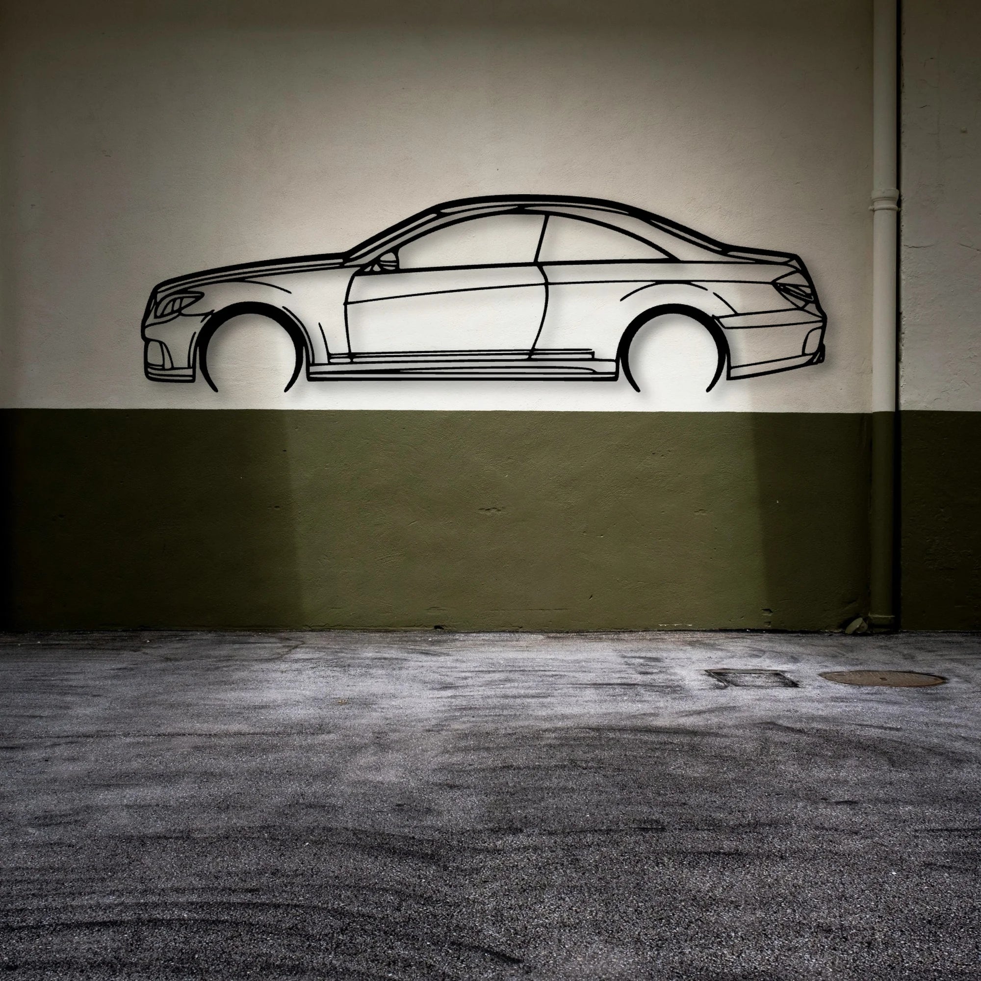 CL 500 Classic Silhouette Metal Wall Art - Automotive Garage Decor
