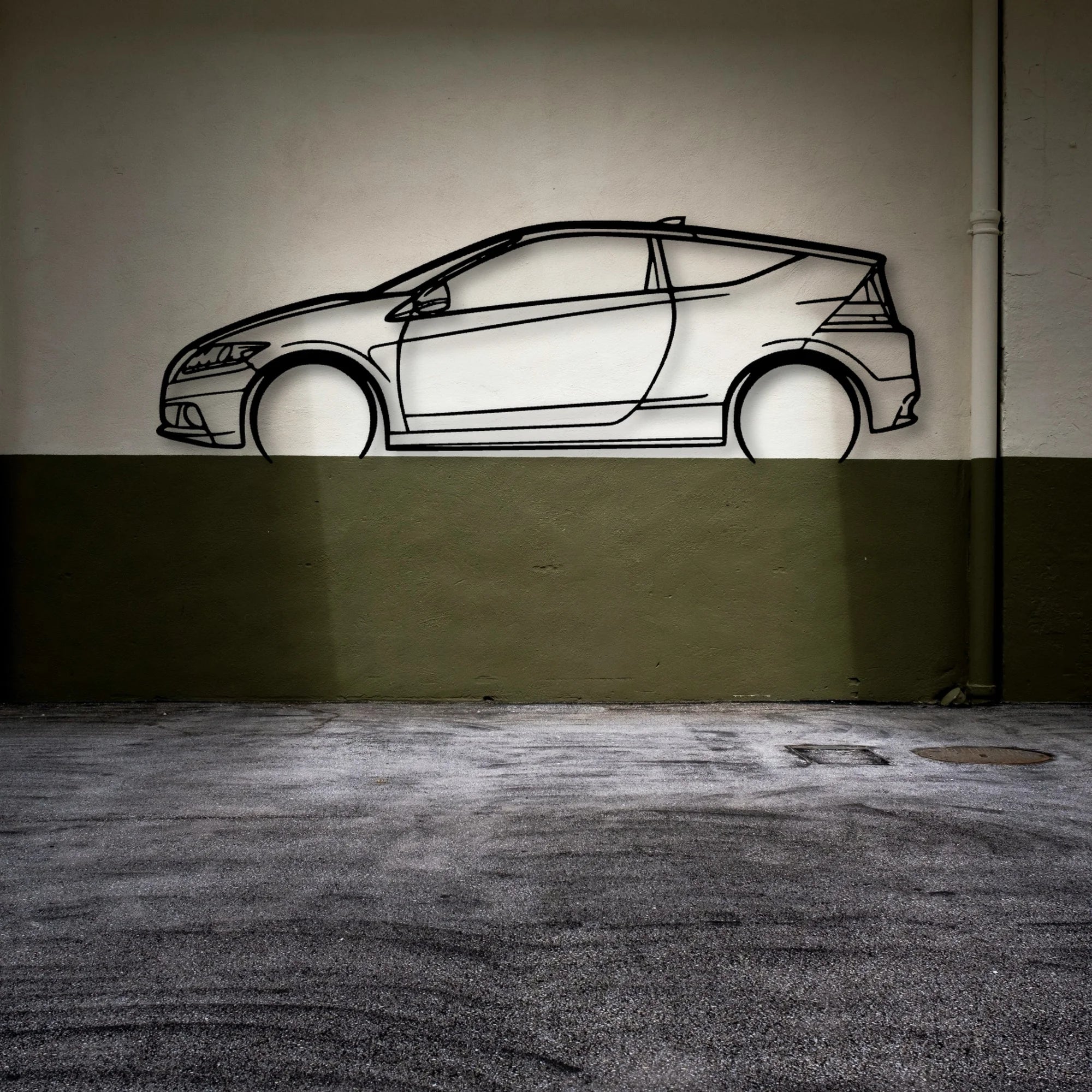 CR Z 2014 Classic Silhouette Metal Wall Art - Automotive Garage Decor