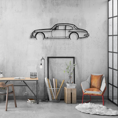 CV8 1966 Classic Silhouette Metal Wall Art - Automotive Garage Decor