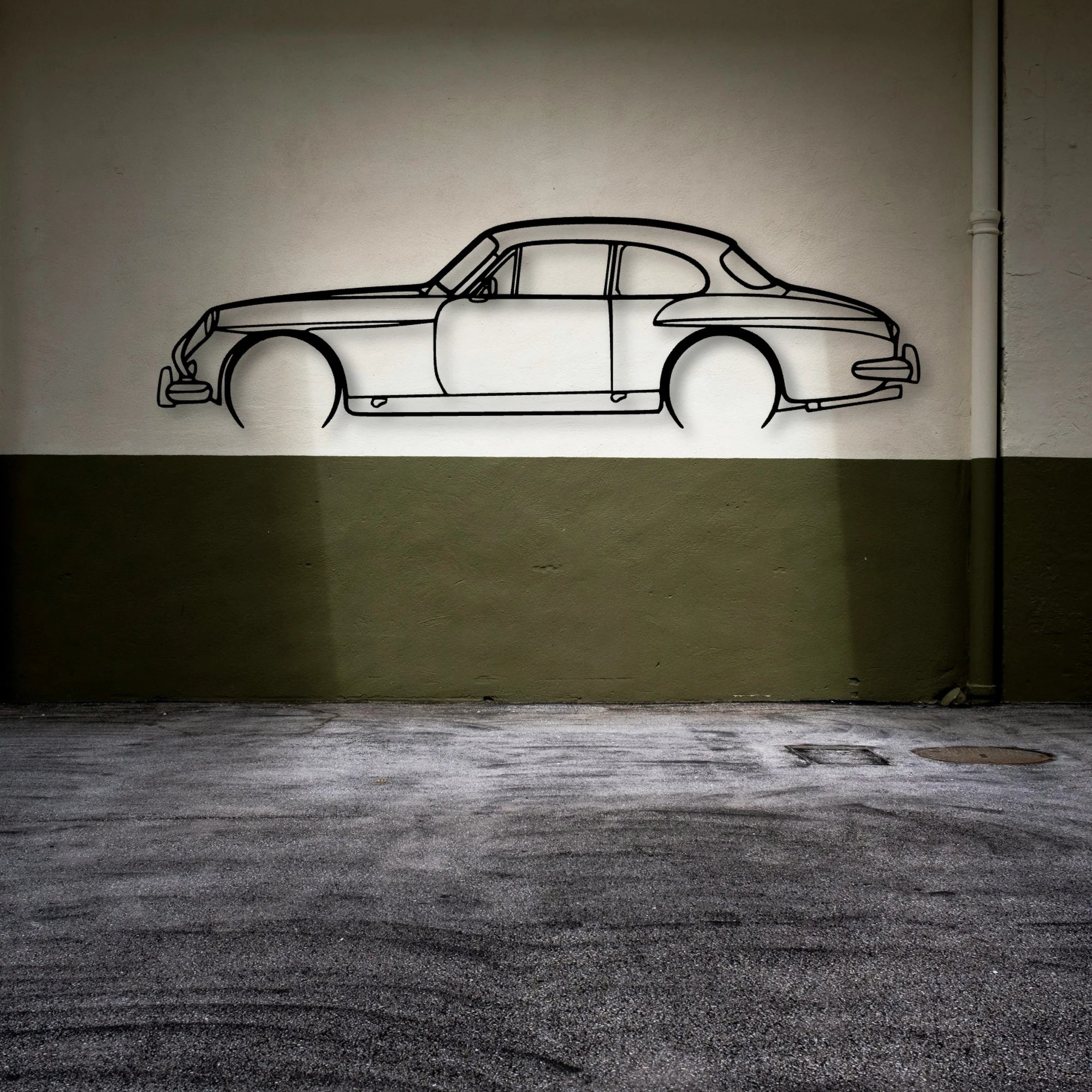 CV8 1966 Classic Silhouette Metal Wall Art - Automotive Garage Decor