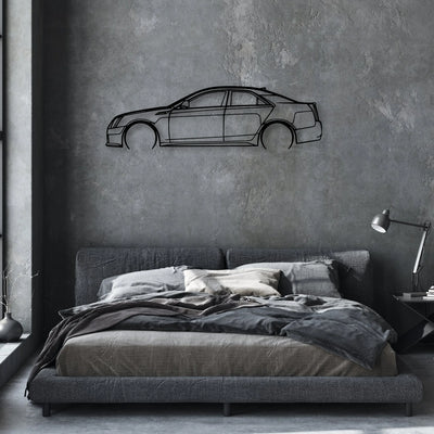C V Classic Silhouette Metal Wall Art - Automotive Garage Decor