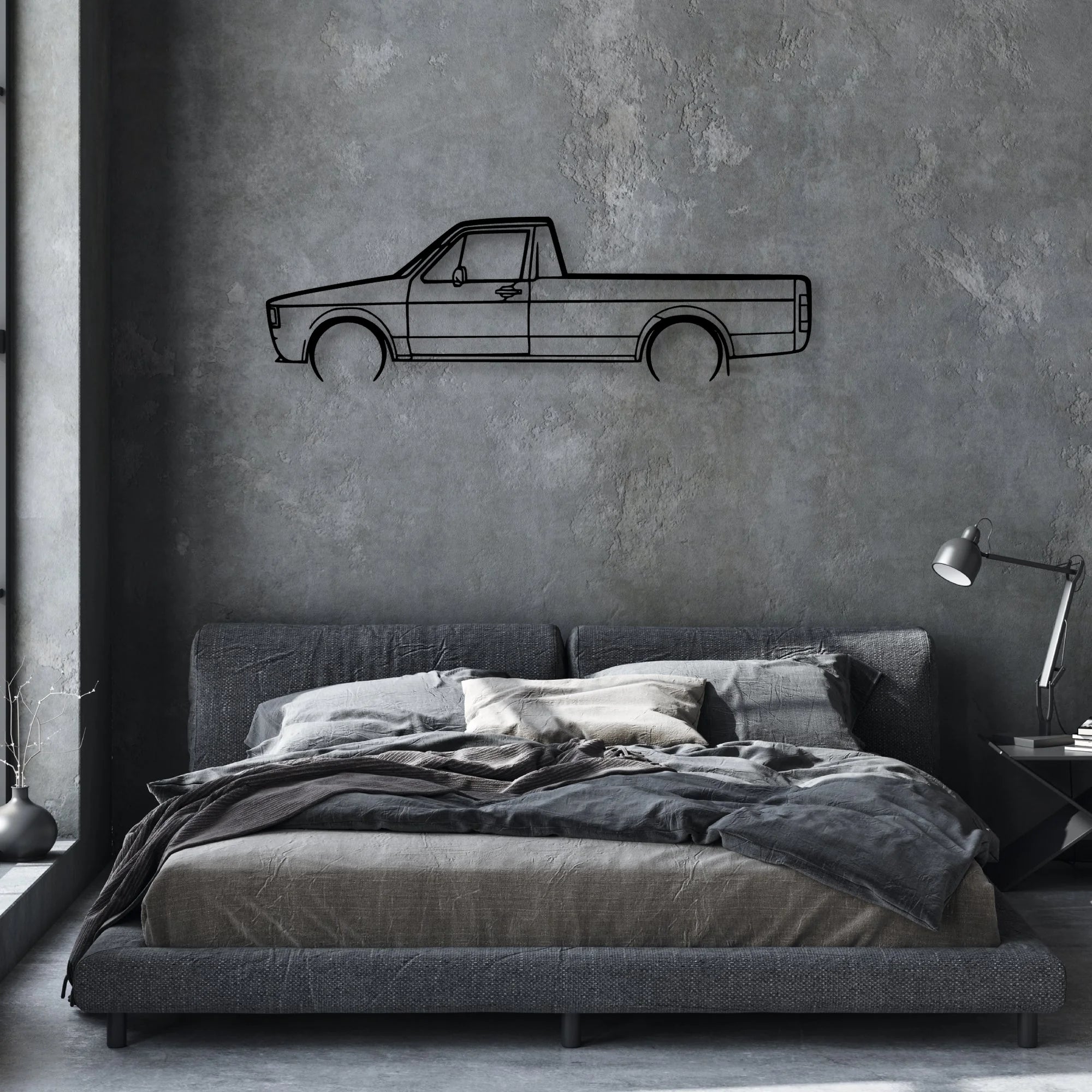 Caddy 1981 Classic Silhouette Metal Wall Art - Automotive Garage Decor