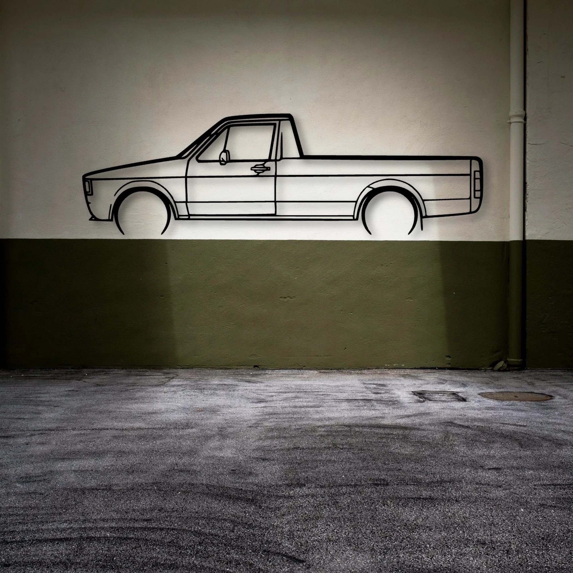 Caddy 1981 Classic Silhouette Metal Wall Art - Automotive Garage Decor