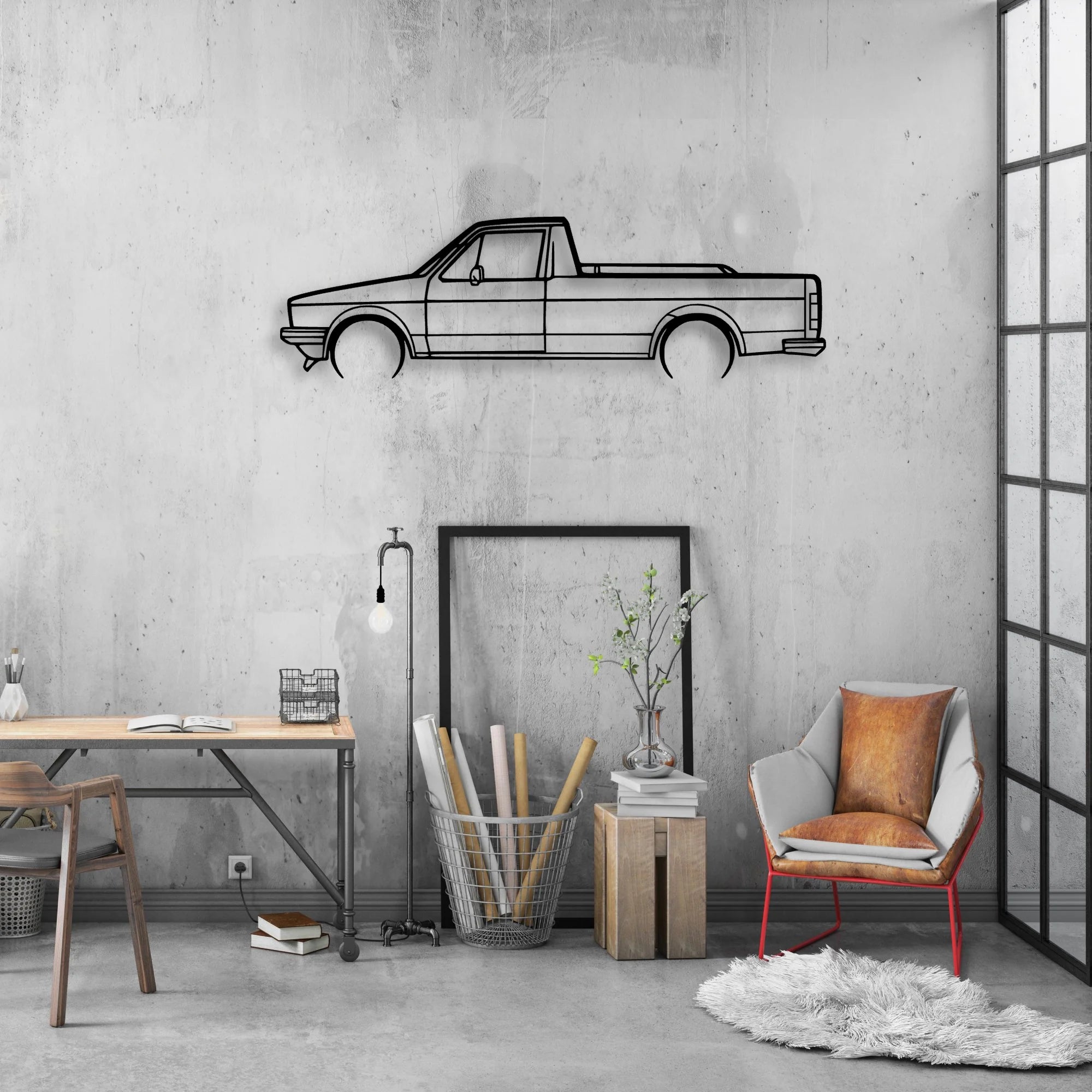 Caddy 1992 Classic Silhouette Metal Wall Art - Automotive Garage Decor