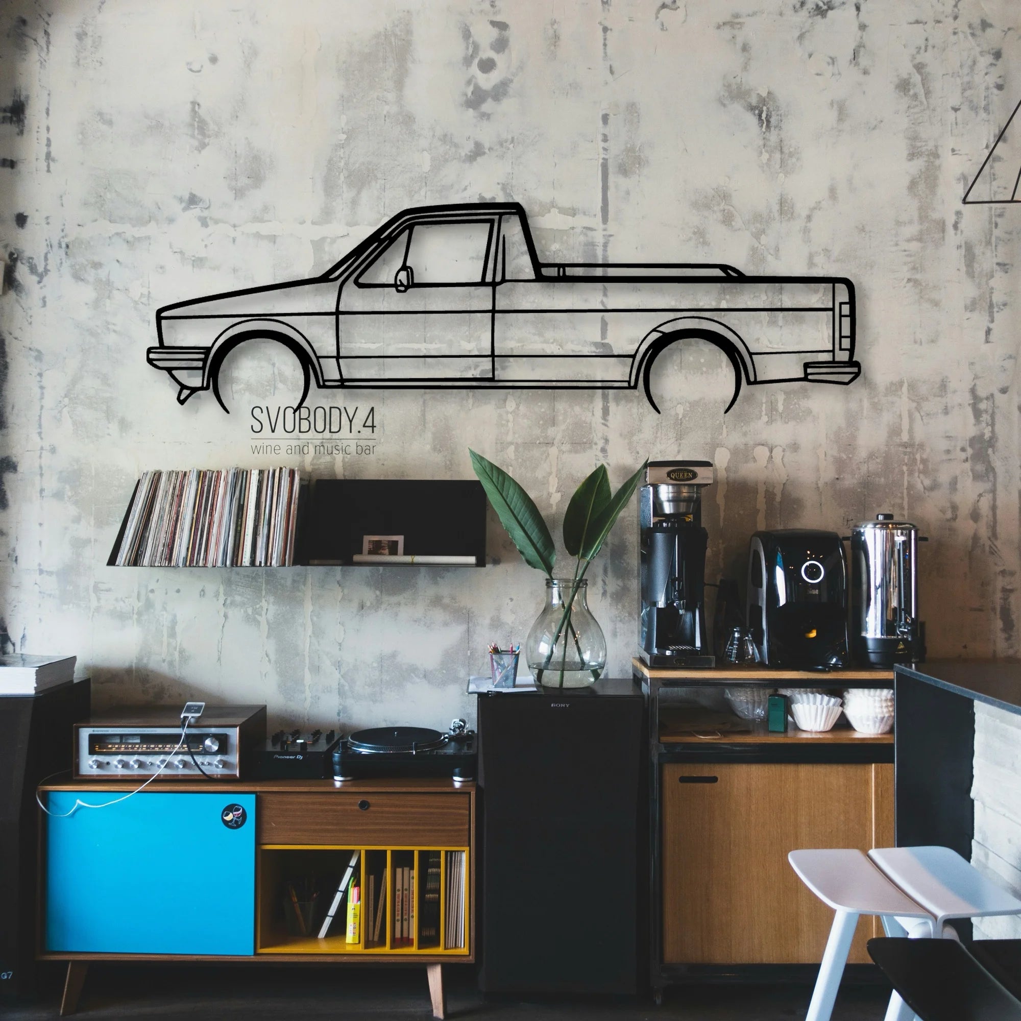 Caddy 1992 Classic Silhouette Metal Wall Art - Automotive Garage Decor