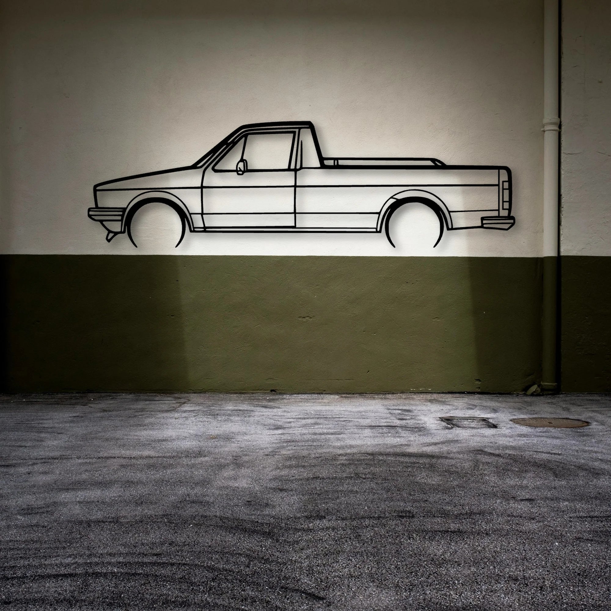 Caddy 1992 Classic Silhouette Metal Wall Art - Automotive Garage Decor