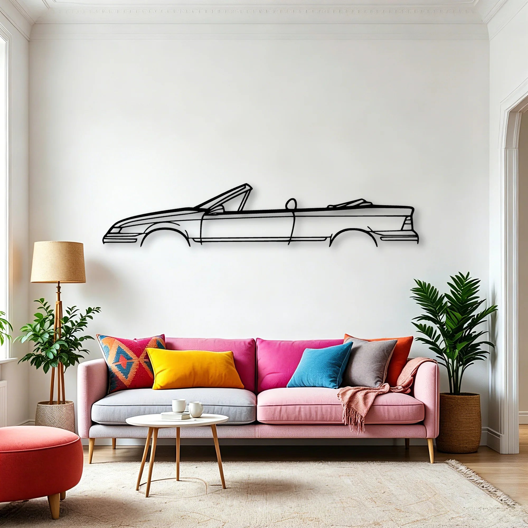 Calibra Cabrio 1992 Classic Silhouette Metal Wall Art - Automotive Garage Decor