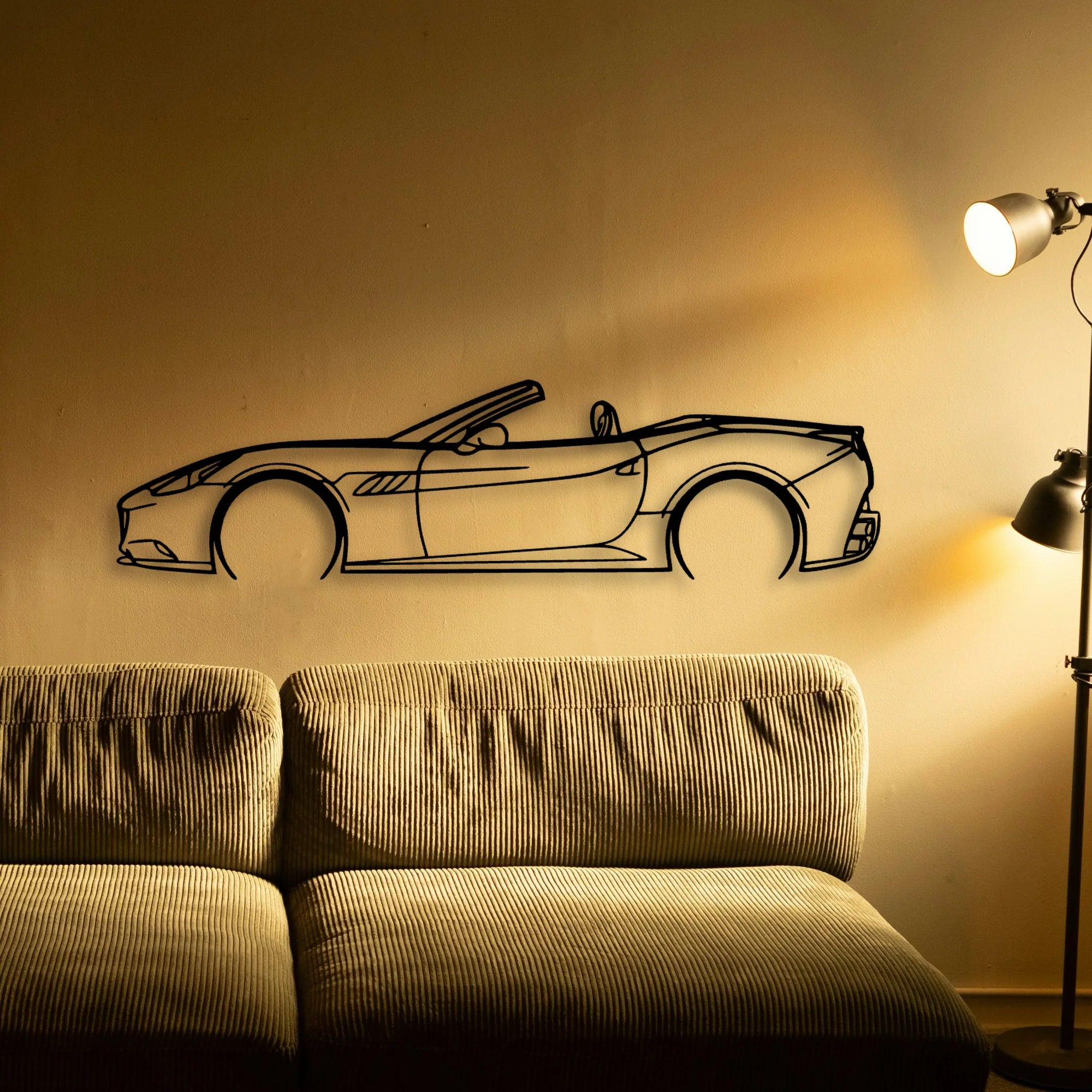 California Classic Silhouette Metal Wall Art - Automotive Garage Decor