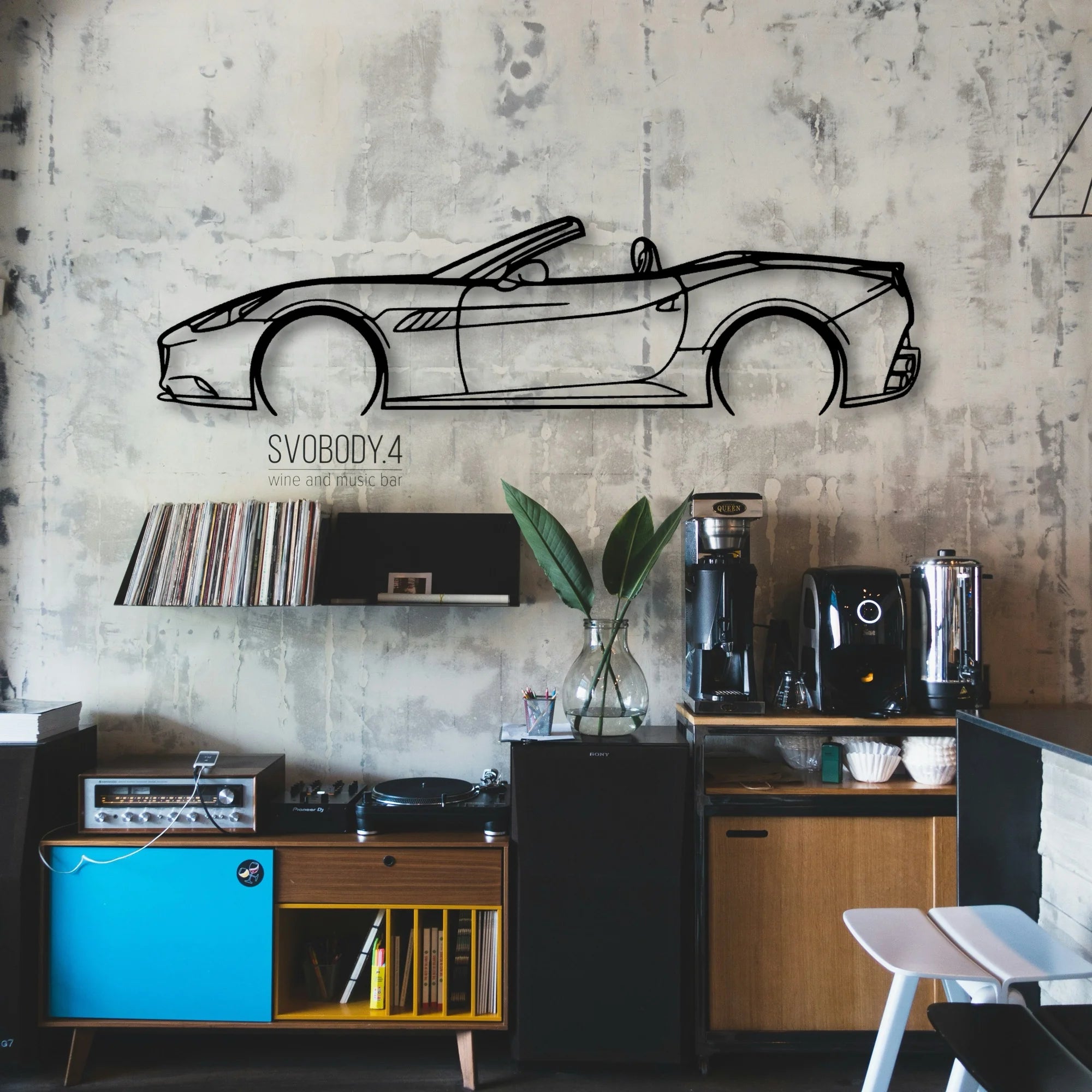 California Classic Silhouette Metal Wall Art - Automotive Garage Decor