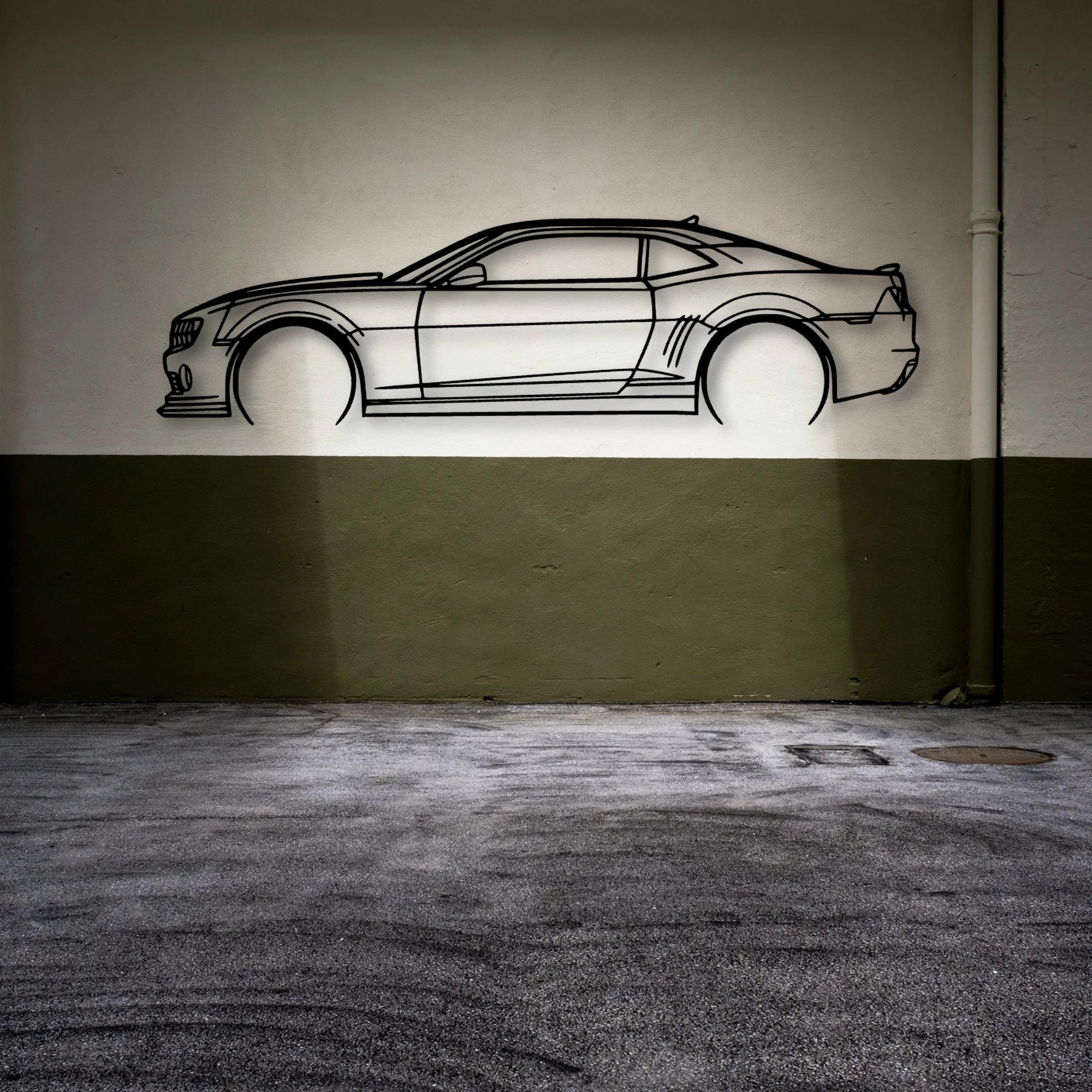 Camaro Classic Silhouette Metal Wall Art - Automotive Garage Decor