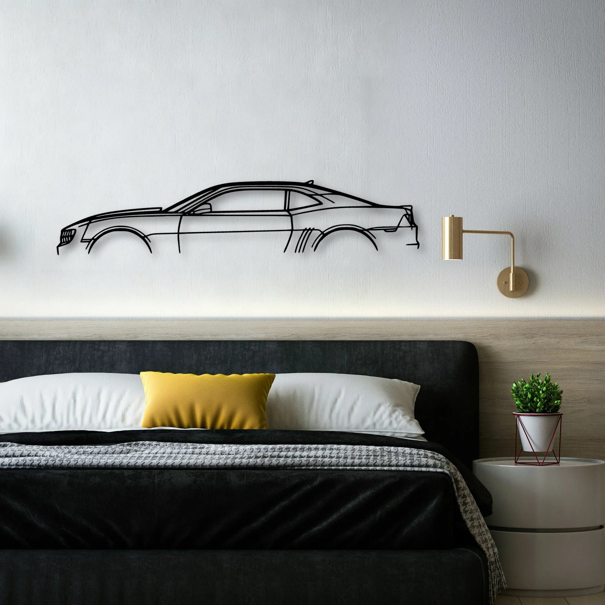 Camaro SS 2011 Classic Silhouette Metal Wall Art - Automotive Garage Decor