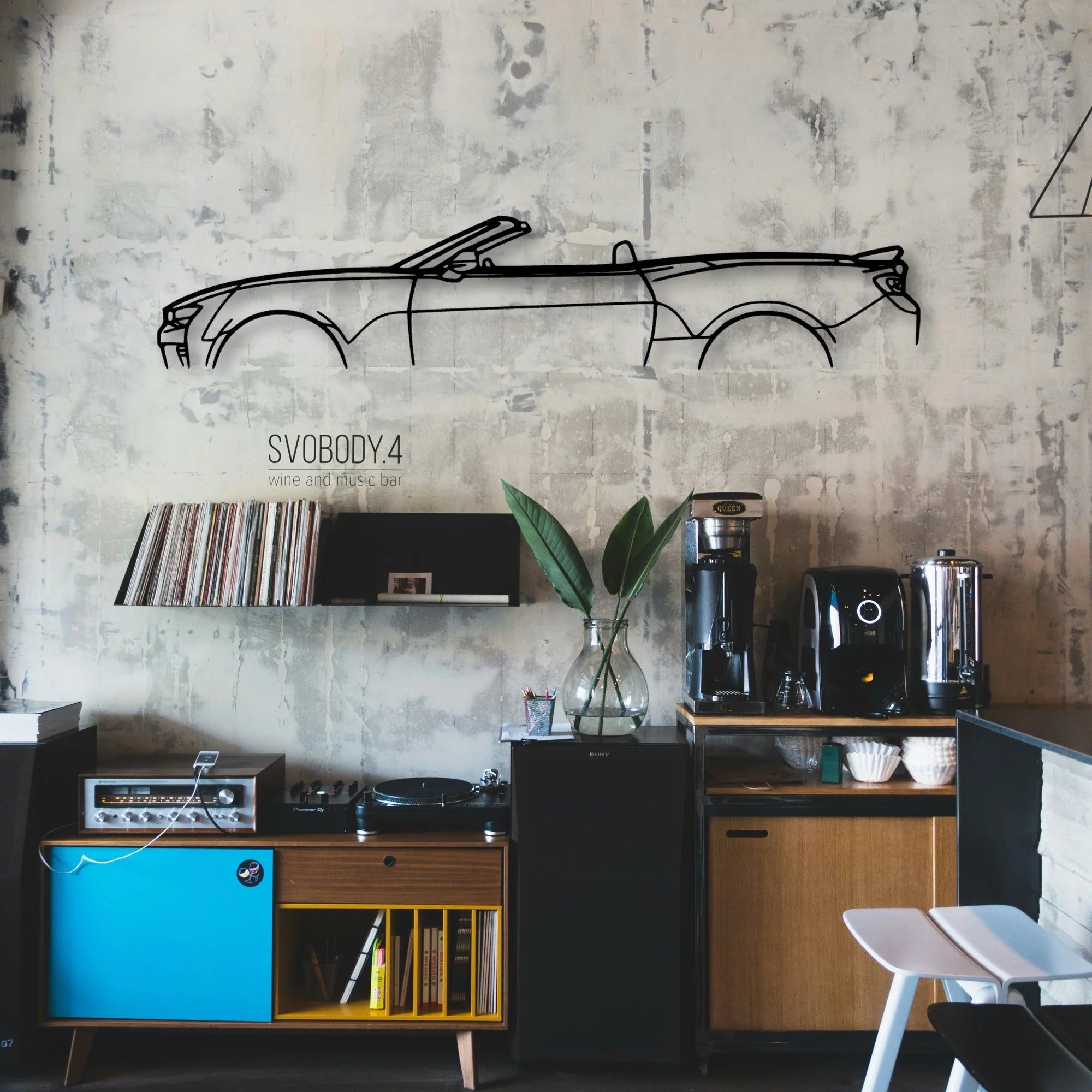Camaro SS Convertible Classic Silhouette Metal Wall Art - Automotive Garage Decor