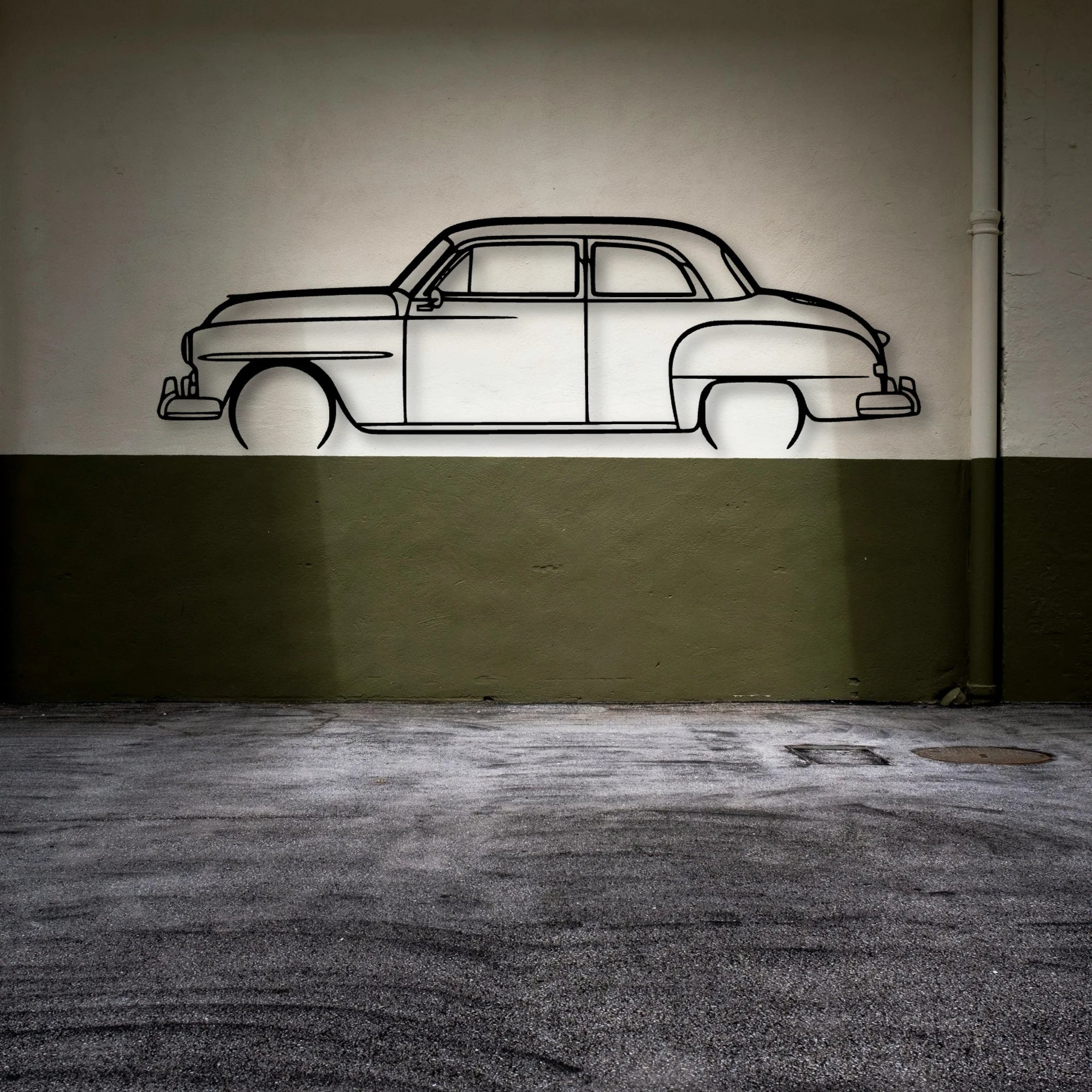 Cambridge 1951 Classic Silhouette Metal Wall Art - Automotive Garage Decor
