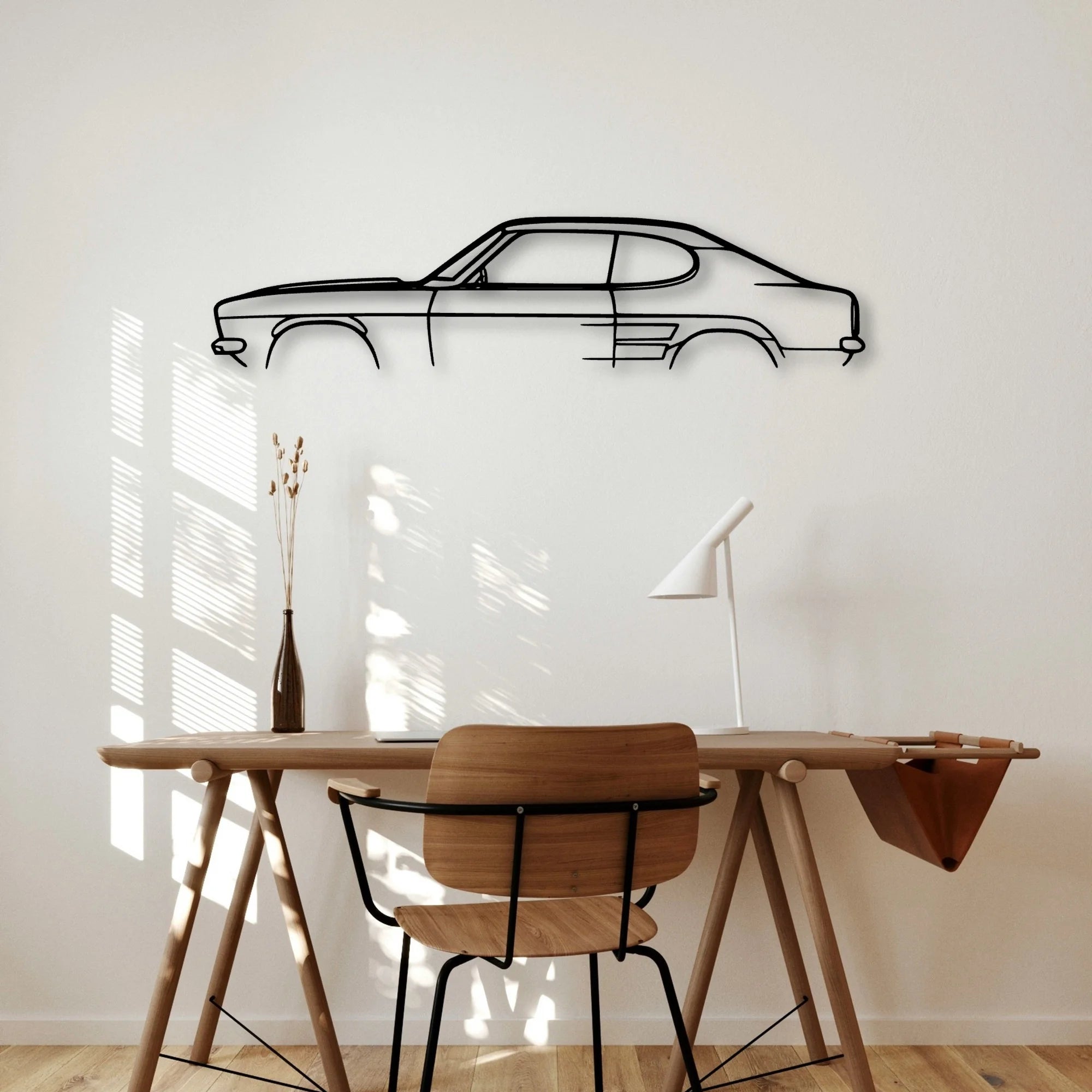 Capri 1969 Classic Silhouette Metal Wall Art - Automotive Garage Decor