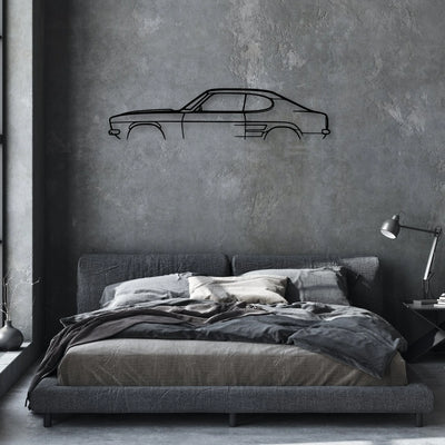 Capri 1969 Classic Silhouette Metal Wall Art - Automotive Garage Decor