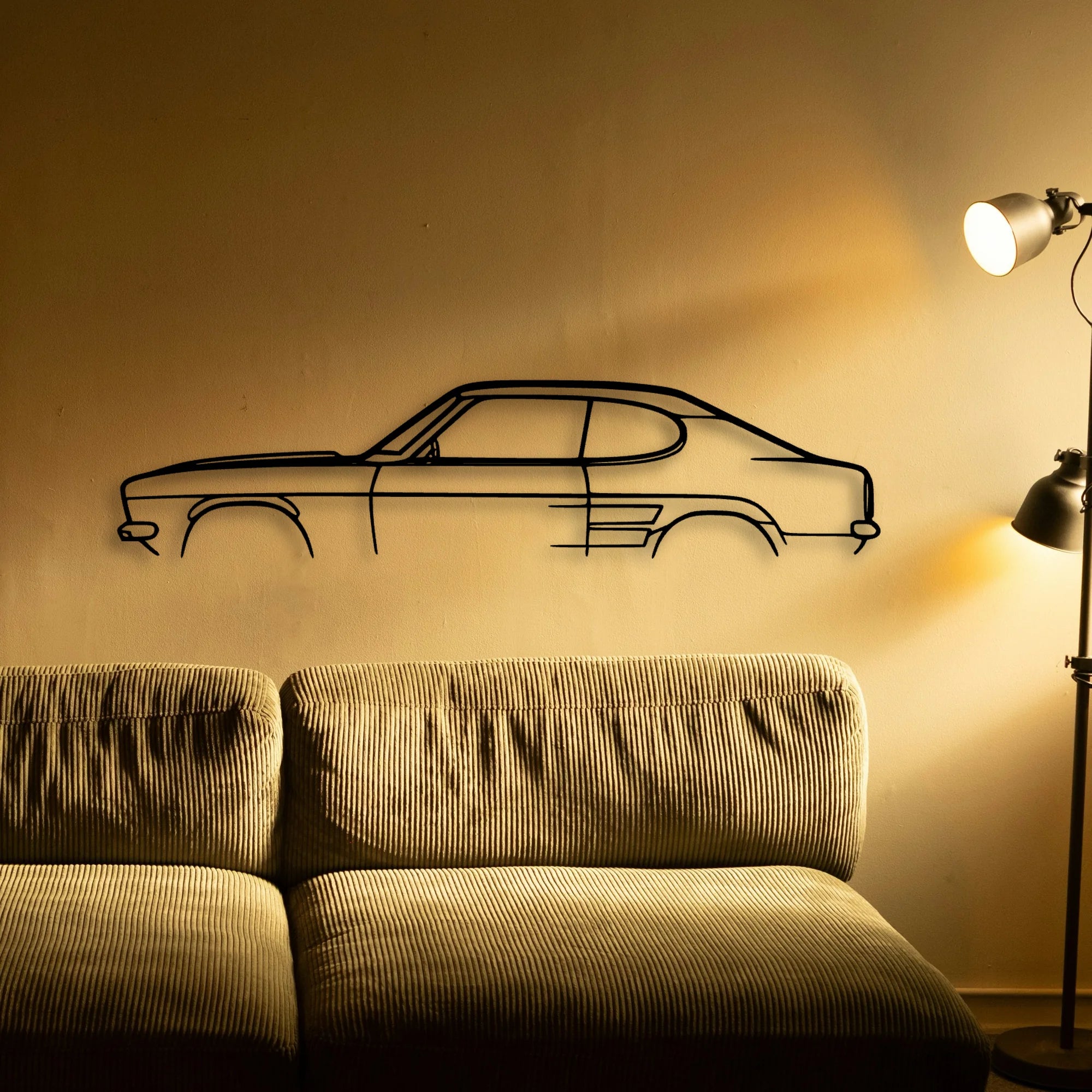 Capri 1969 Classic Silhouette Metal Wall Art - Automotive Garage Decor
