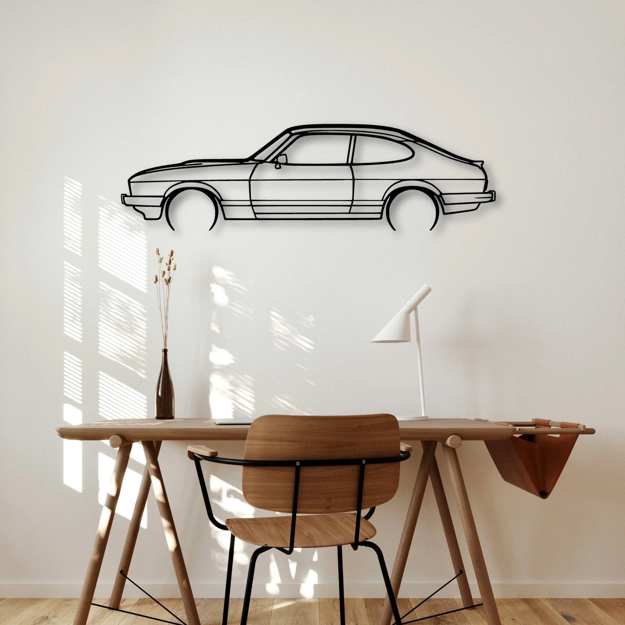 Capri 1986 Classic Silhouette Metal Wall Art - Automotive Garage Decor