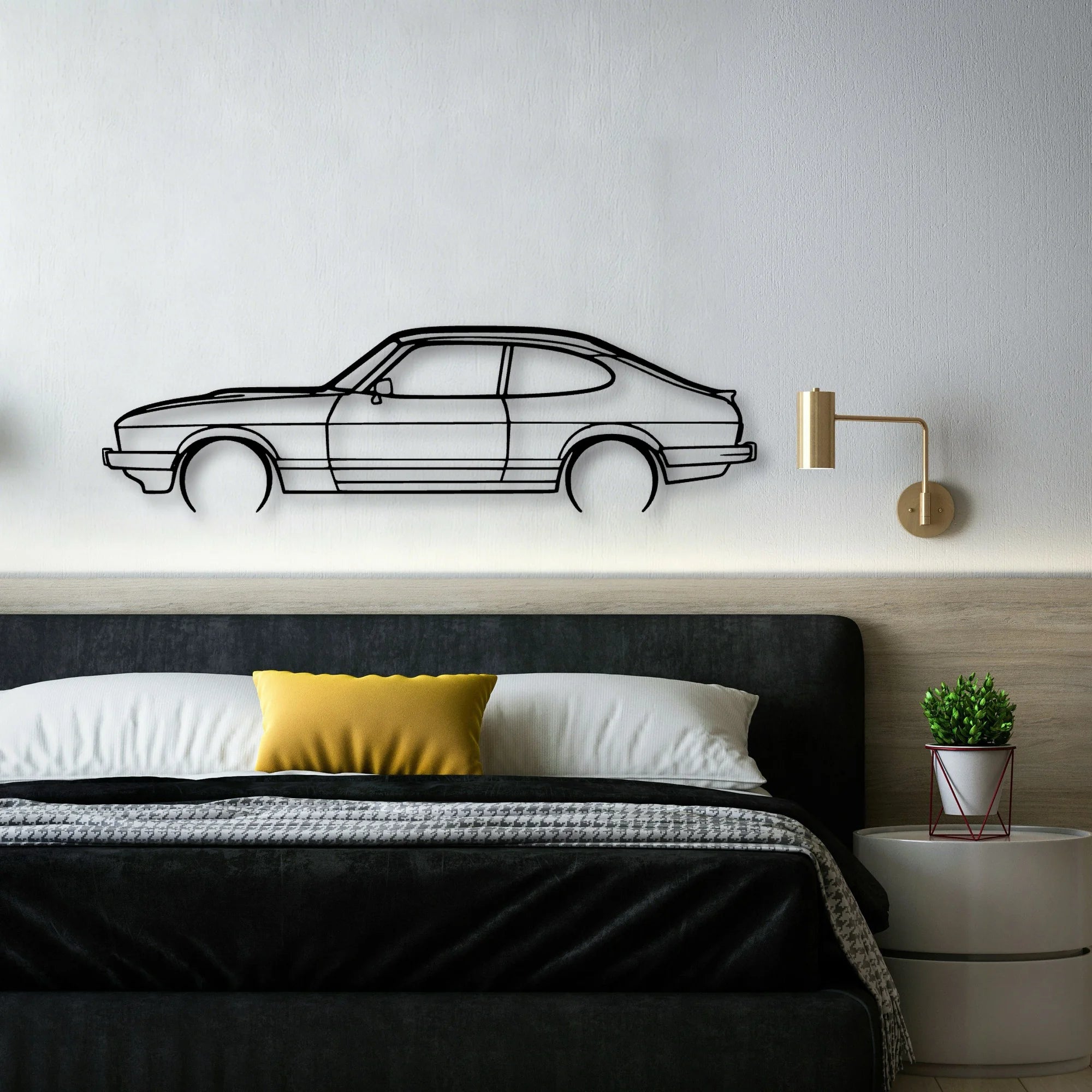 Capri 1986 Classic Silhouette Metal Wall Art - Automotive Garage Decor