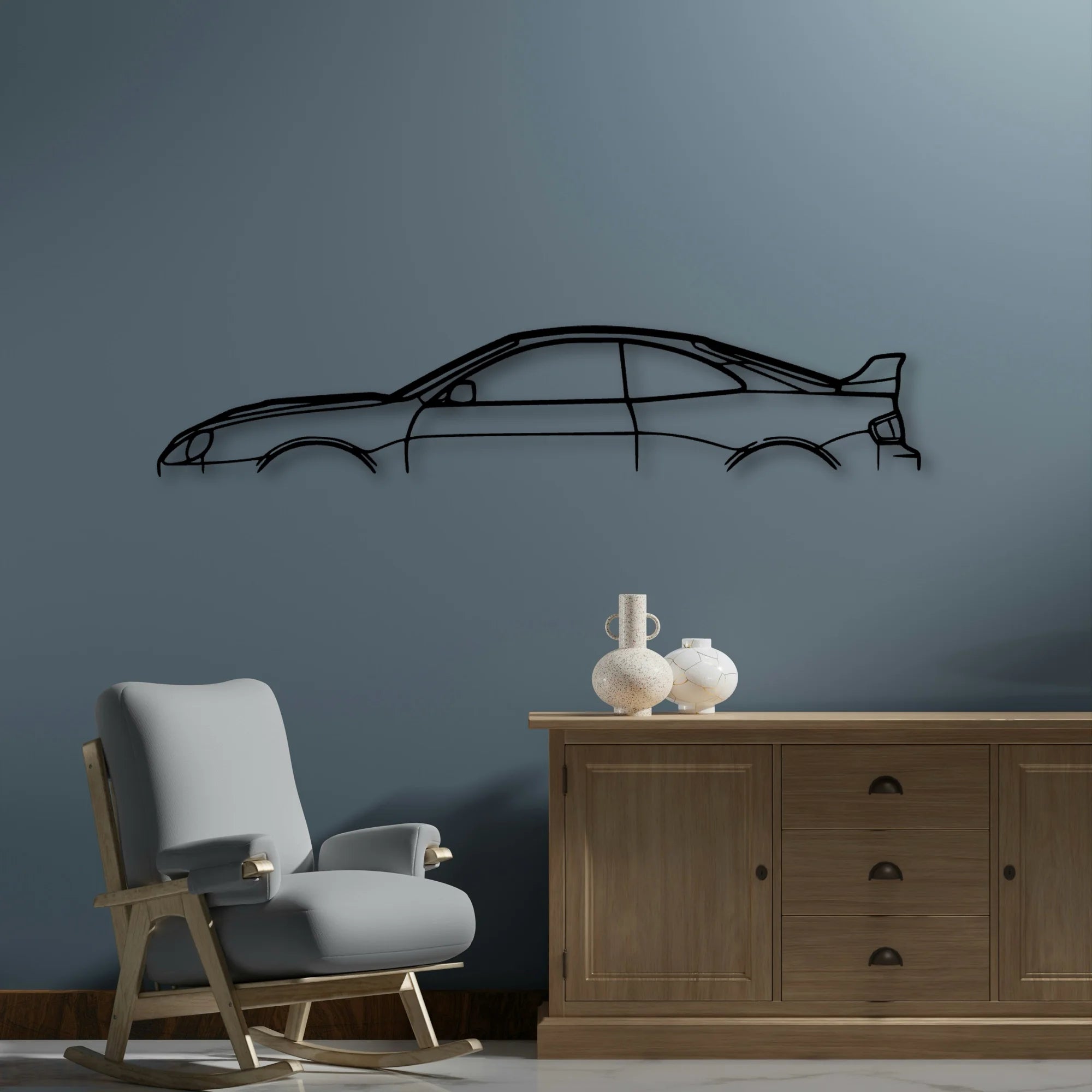 Celica GT4 1996 Classic Silhouette Metal Wall Art - Automotive Garage Decor