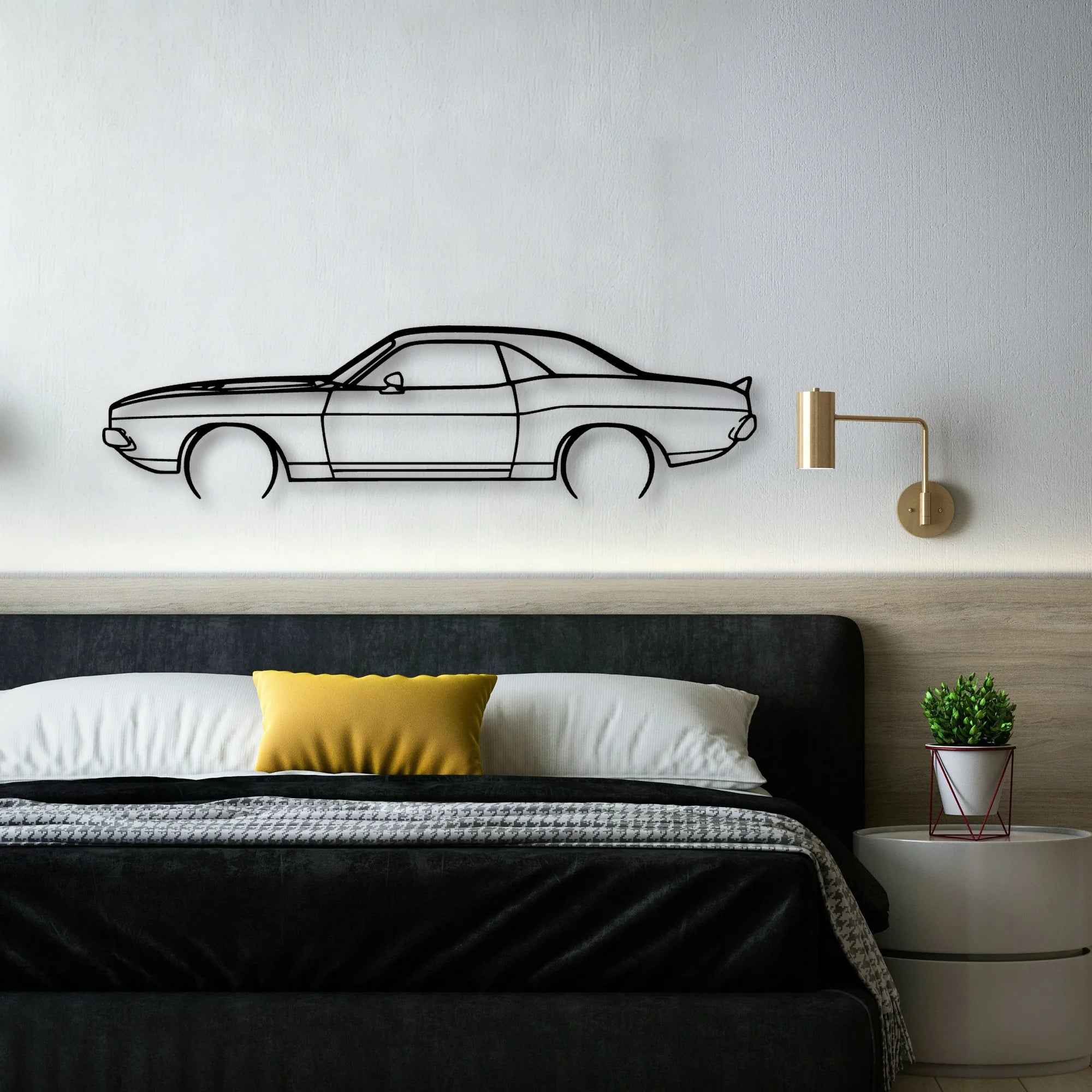 Challenger 1970 Classic Silhouette Metal Wall Art - Automotive Garage Decor