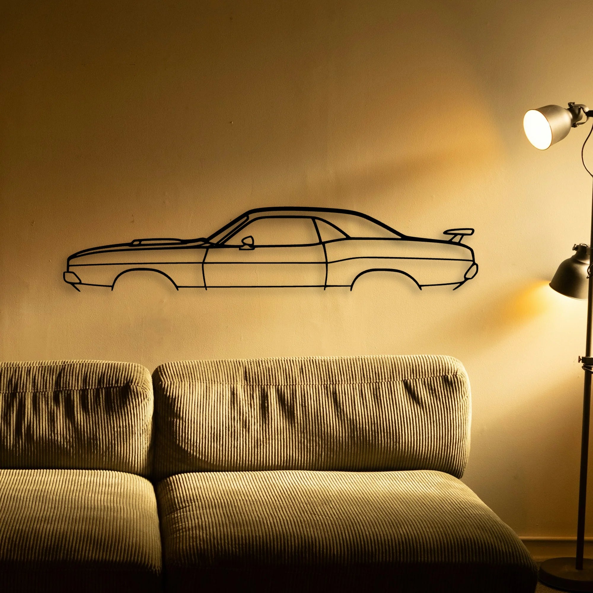 Challenger 1971 Classic Silhouette Metal Wall Art - Automotive Garage Decor