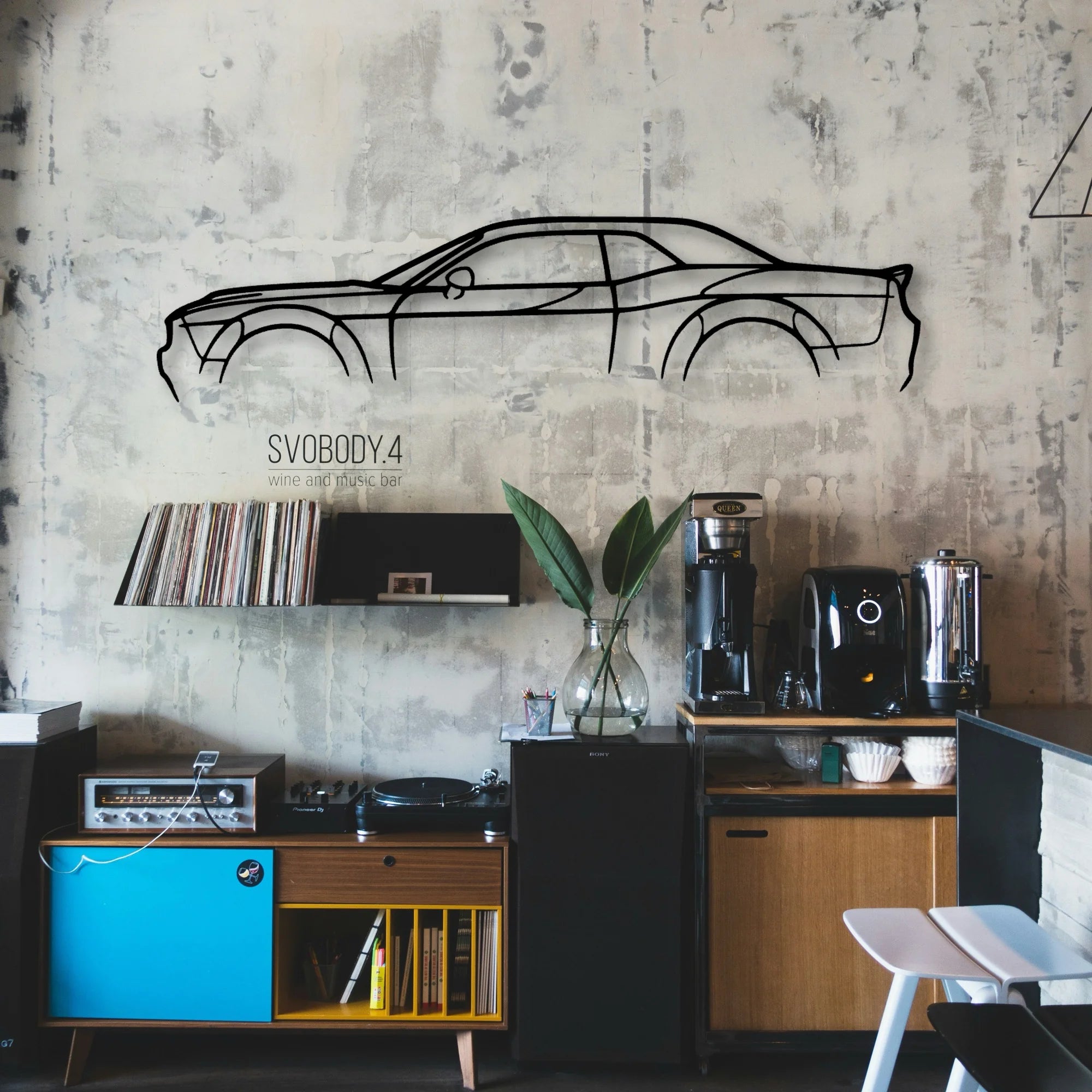 Challenger SRT 3rd Gen Classic Silhouette Metal Wall Art - Automotive Garage Decor