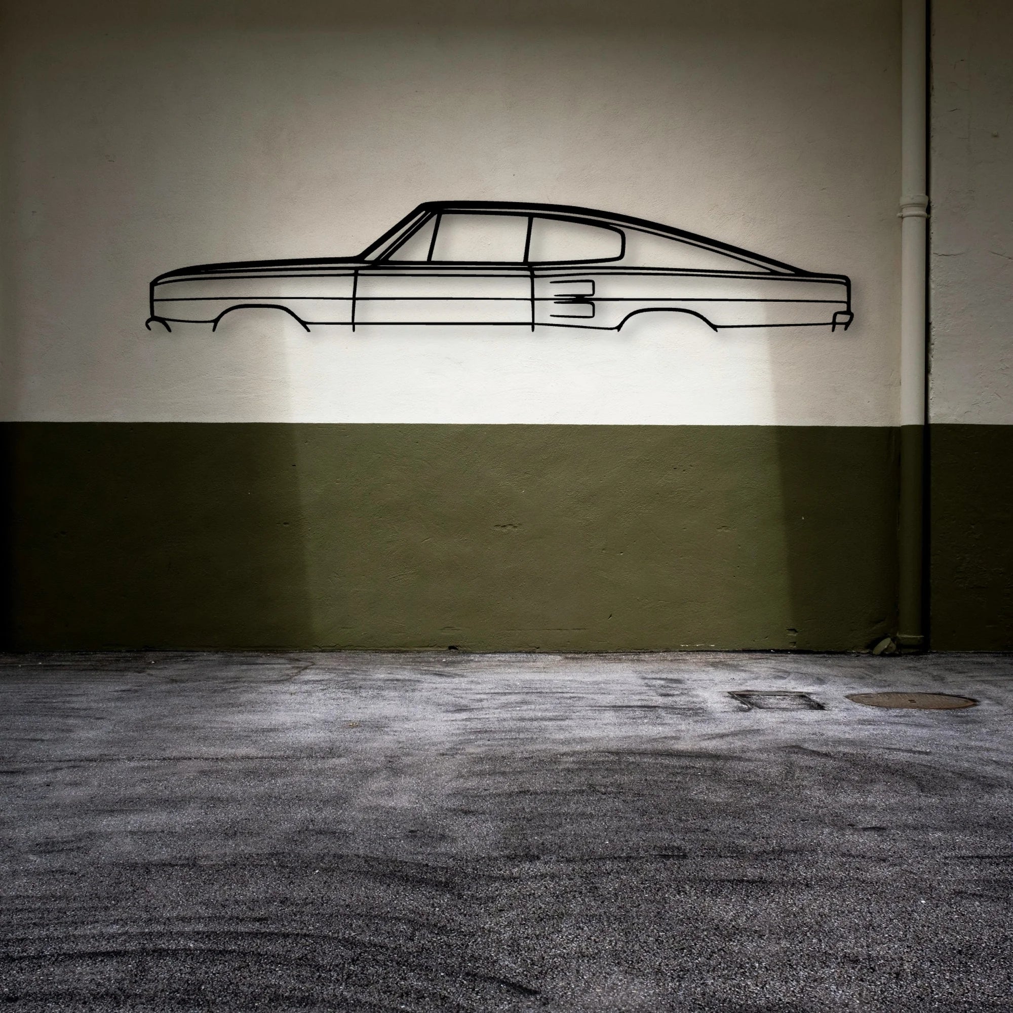 Charger 1966 Classic Silhouette Metal Wall Art - Automotive Garage Decor