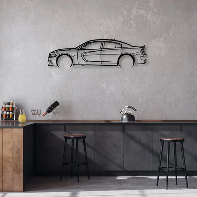 Charger 2017 SRT 2 Classic Silhouette Metal Wall Art - Automotive Garage Decor