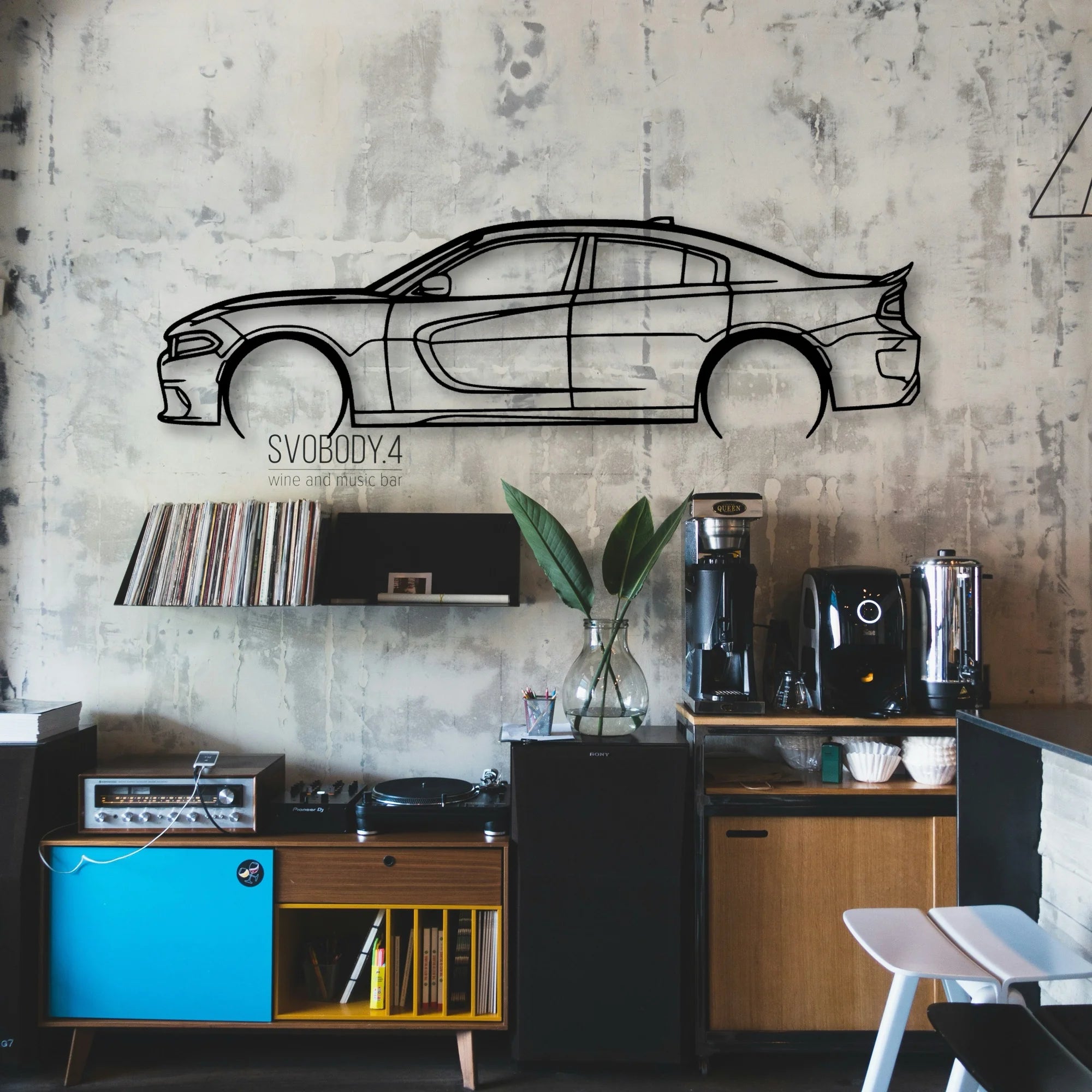 Charger 2017 SRT 2 Classic Silhouette Metal Wall Art - Automotive Garage Decor