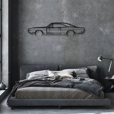 Charger RT 1970 Classic Silhouette Metal Wall Art - Automotive Garage Decor
