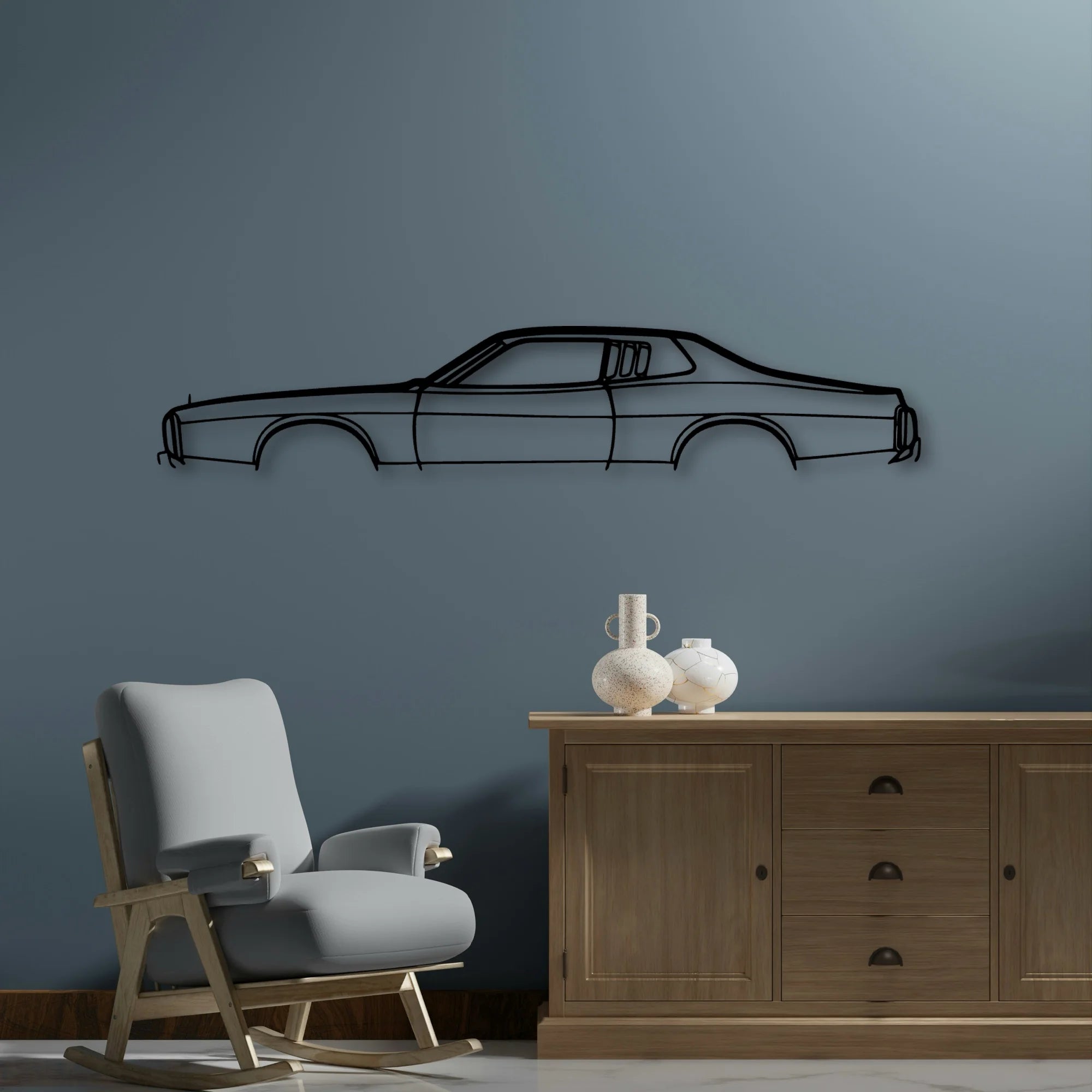 Charger SE 1973 Classic Silhouette Metal Wall Art - Automotive Garage Decor