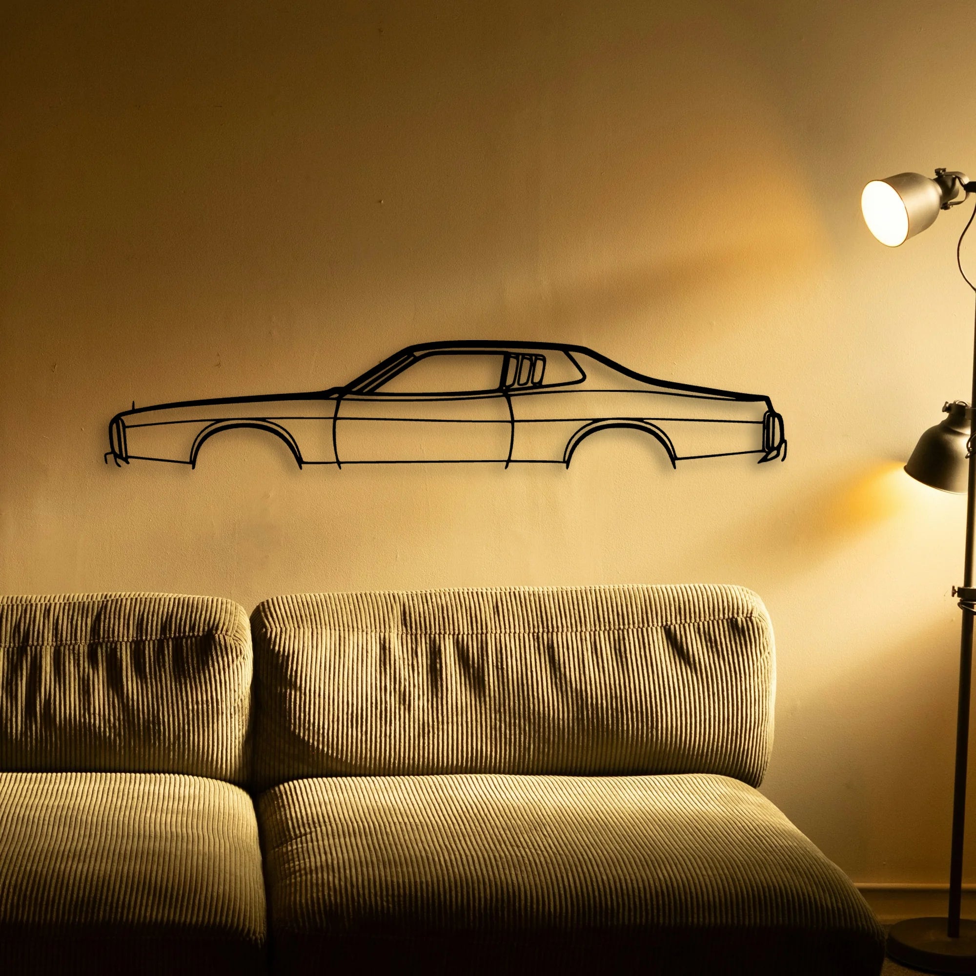 Charger SE 1973 Classic Silhouette Metal Wall Art - Automotive Garage Decor