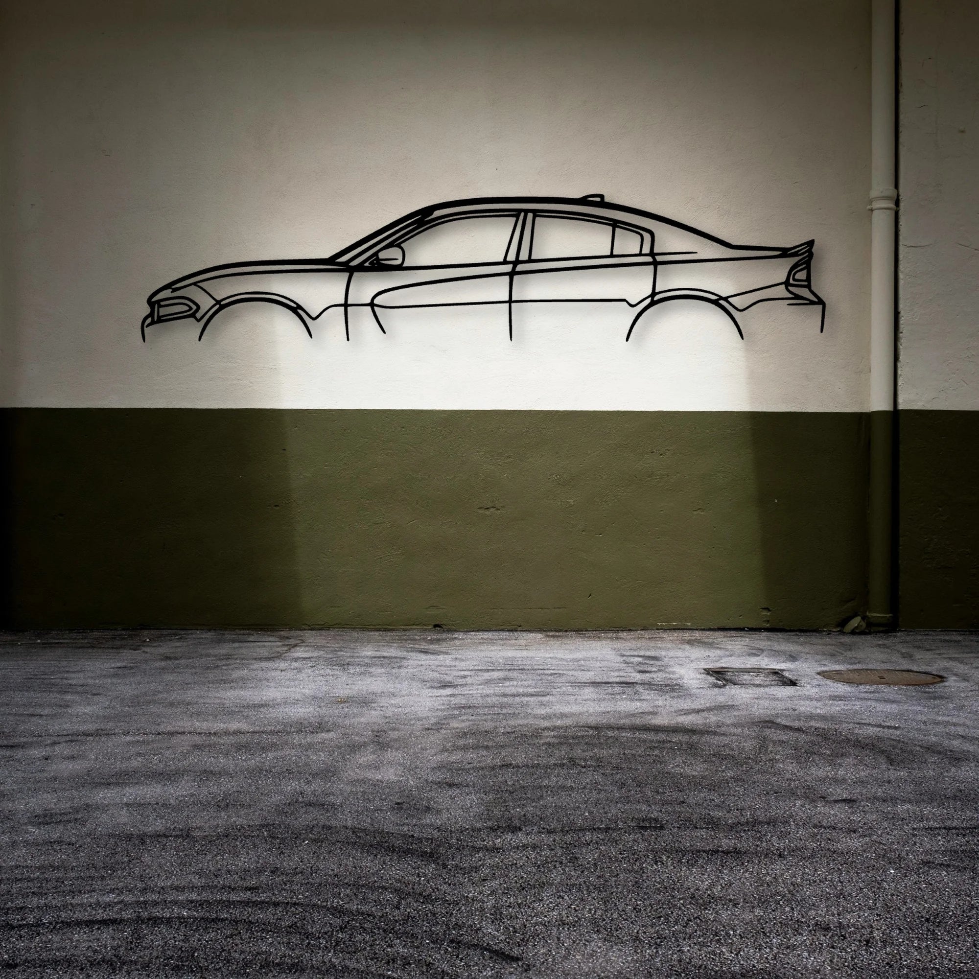 Charger SXT 2016 Classic Silhouette Metal Wall Art - Automotive Garage Decor