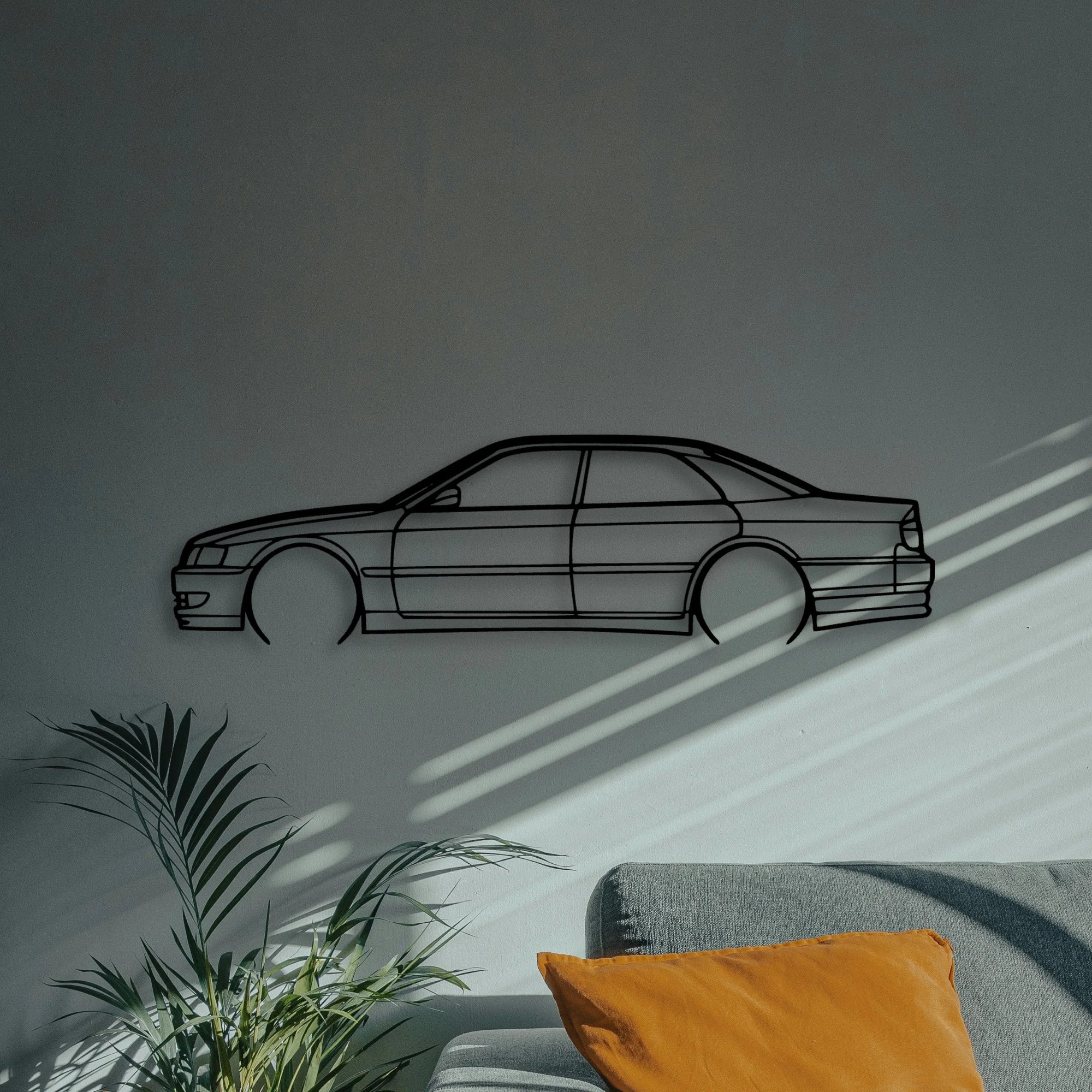 Chaser JZX100 2000 Classic Silhouette Metal Wall Art - Automotive Garage Decor