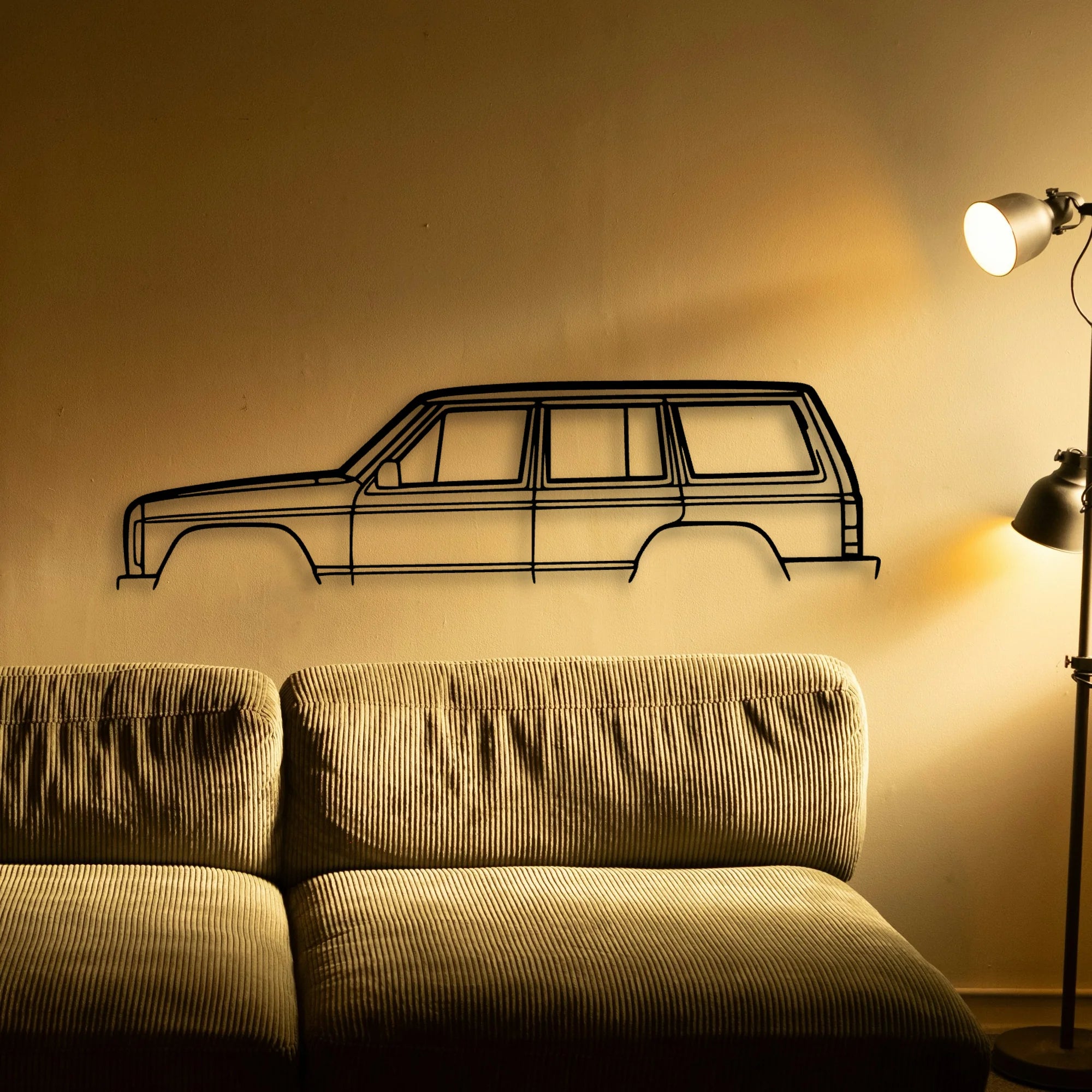 Cherokee 2000 Classic Silhouette Metal Wall Art - Automotive Garage Decor