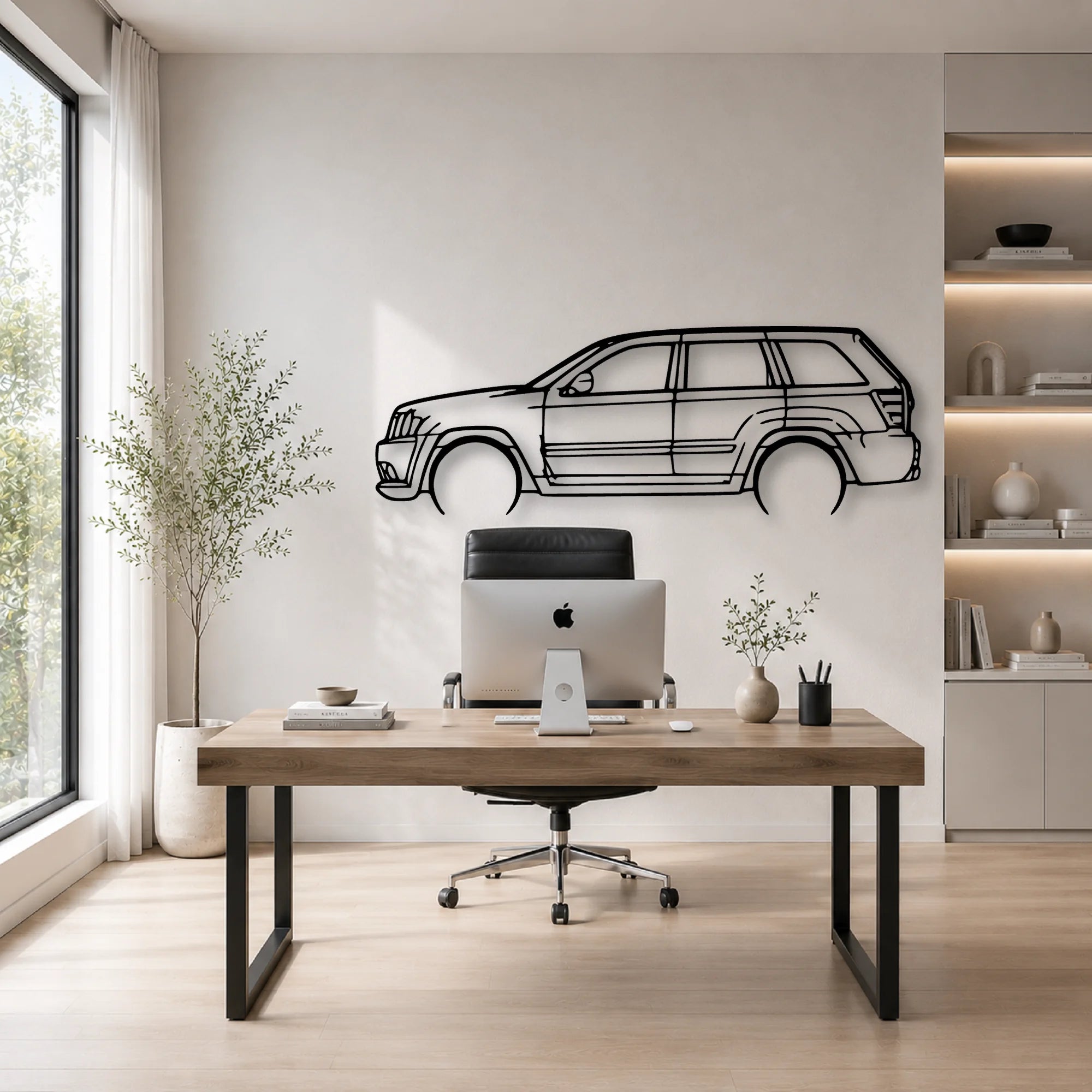 Cherokee SRT8 2006 Classic Silhouette Metal Wall Art - Automotive Garage Decor