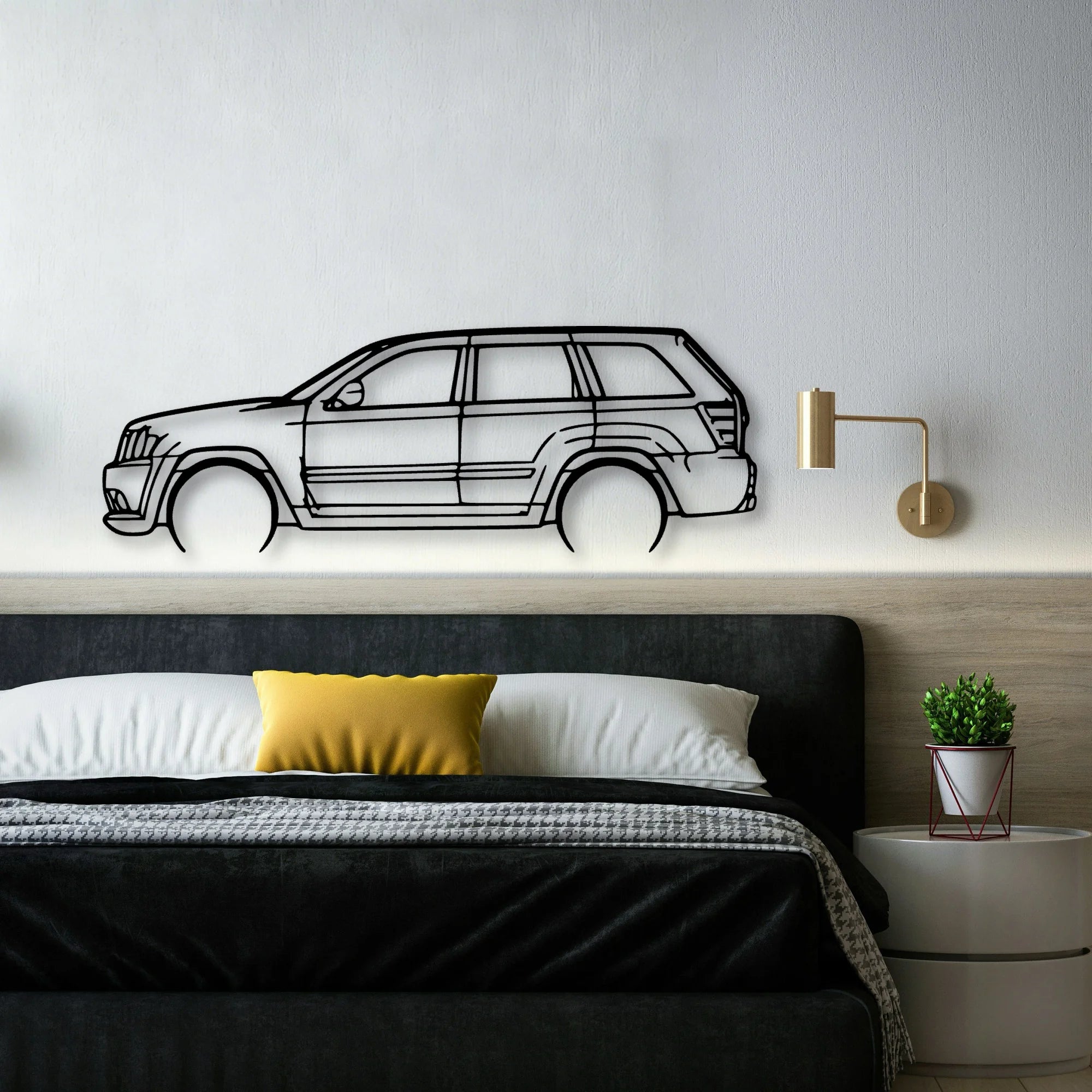 Cherokee SRT8 2006 Classic Silhouette Metal Wall Art - Automotive Garage Decor