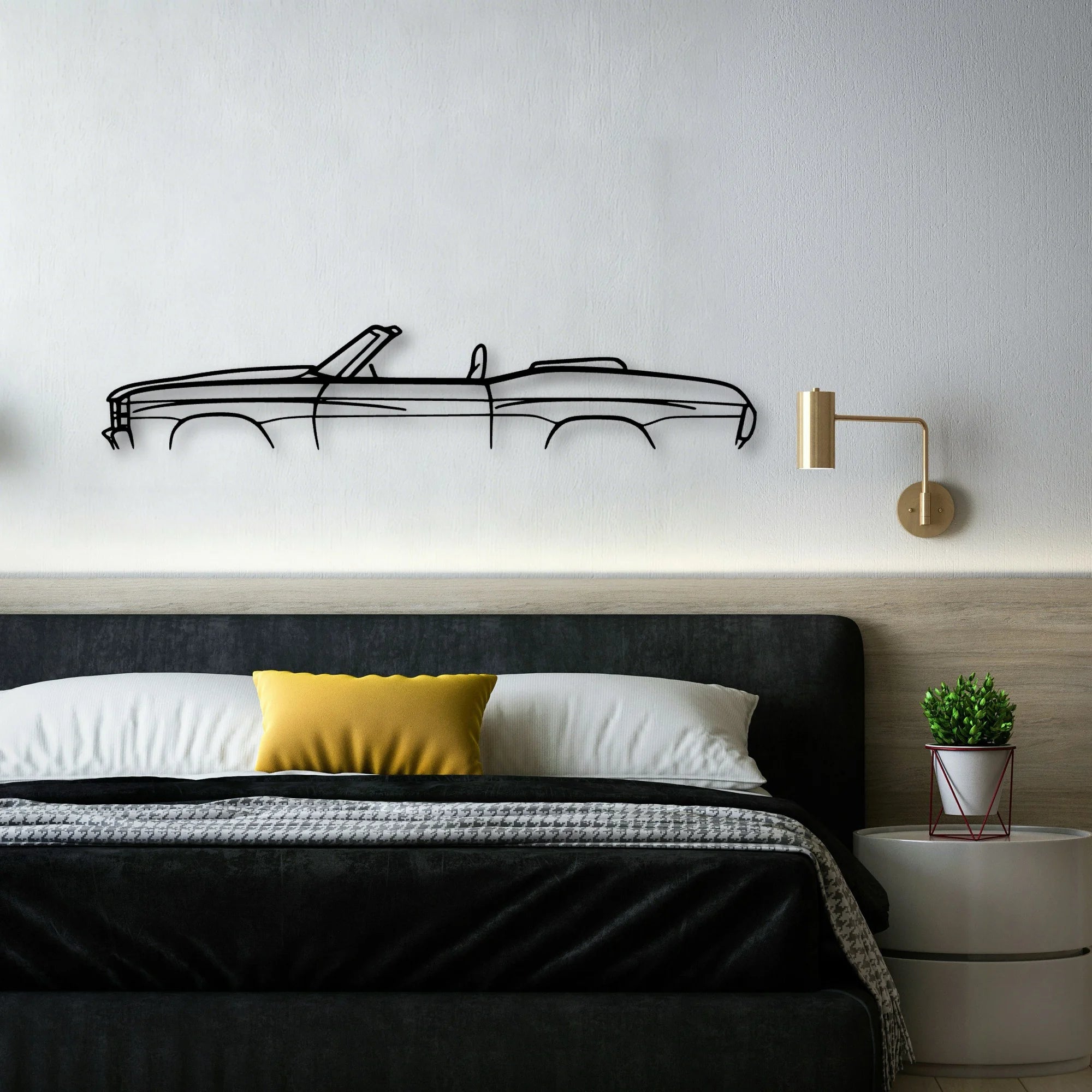 Chevelle Convertible 1971 Classic Silhouette Metal Wall Art - Automotive Garage Decor