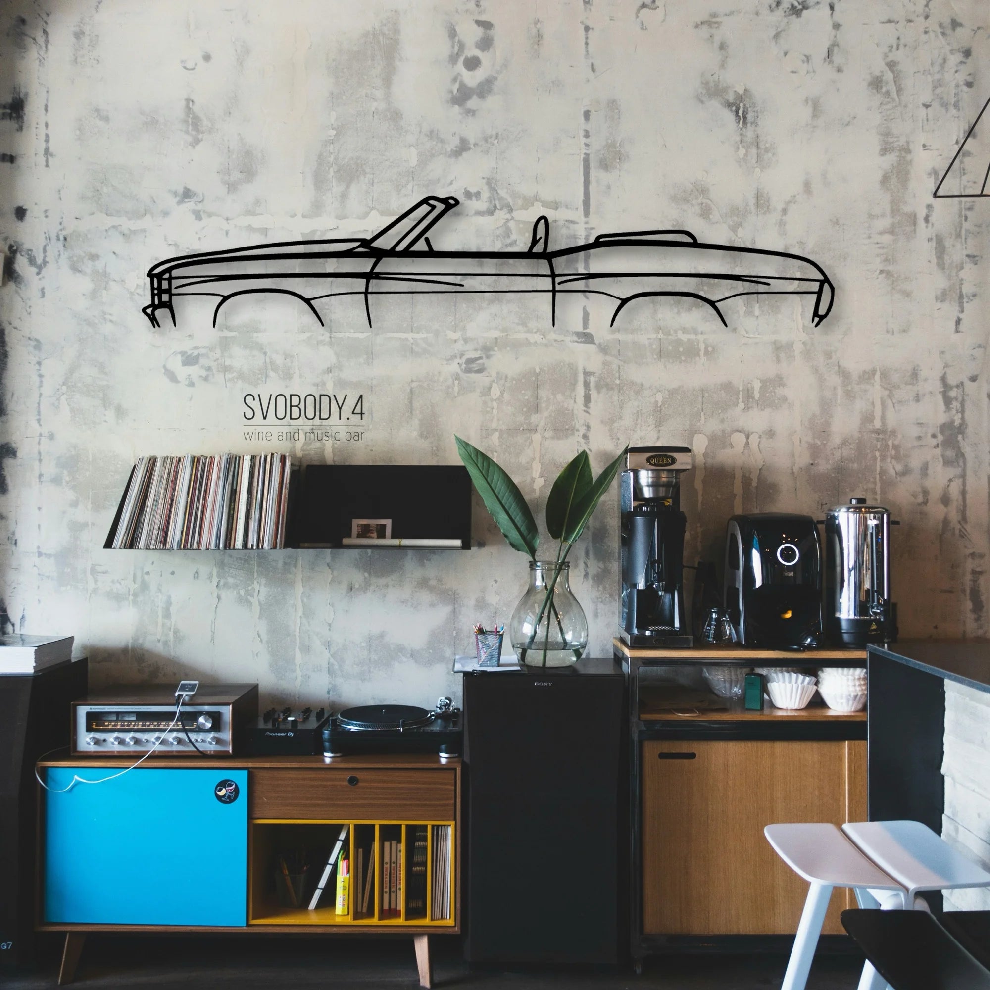 Chevelle Convertible 1971 Classic Silhouette Metal Wall Art - Automotive Garage Decor