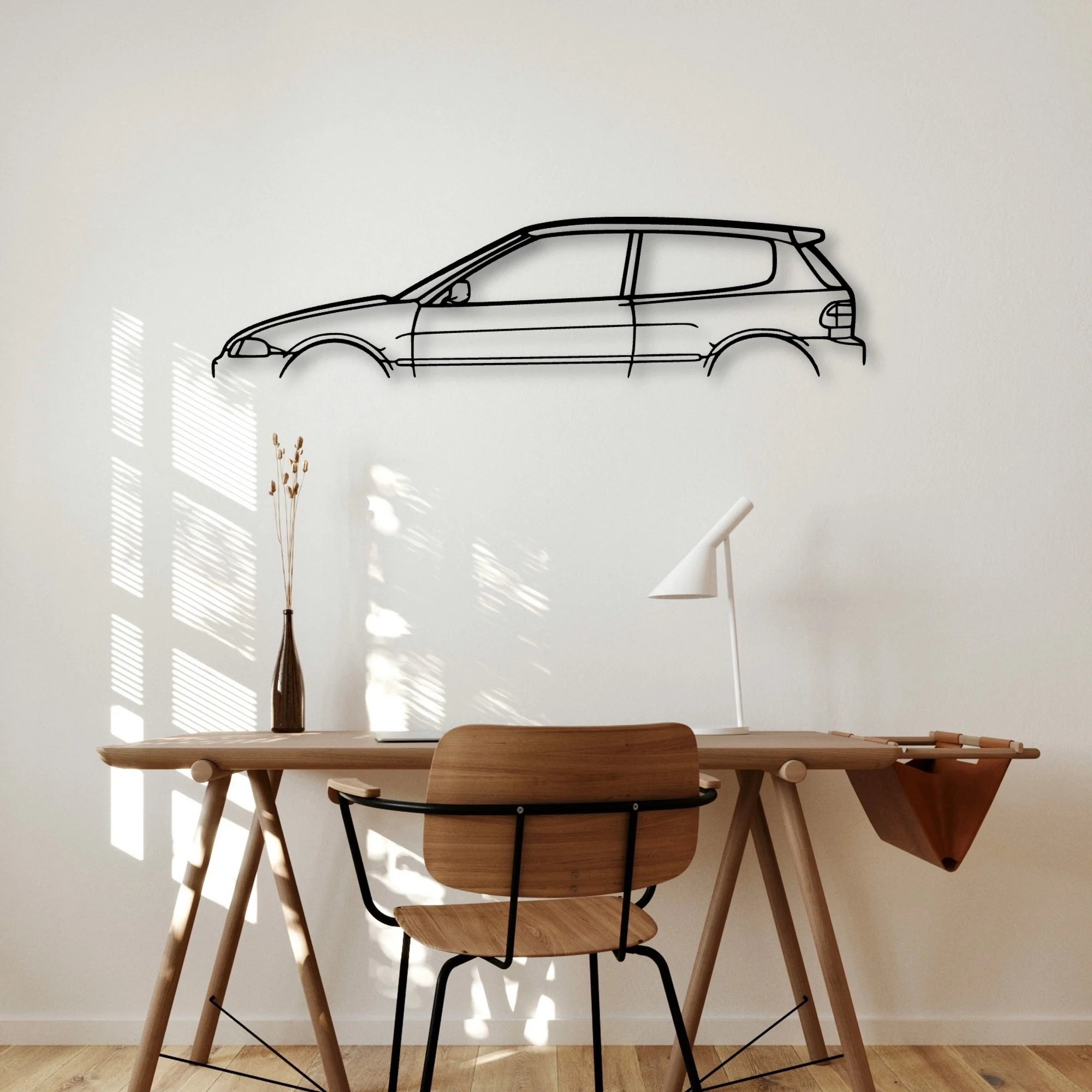 Civic 1994 Classic Silhouette Metal Wall Art - Automotive Garage Decor