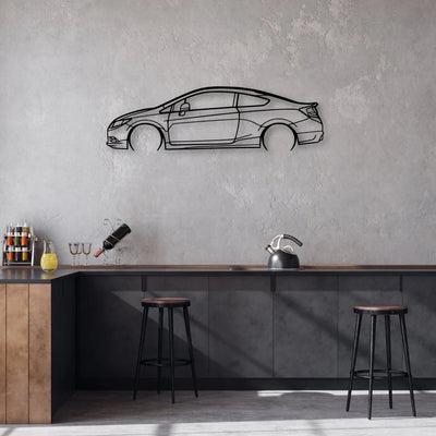 Civic Coupe 2012 Classic Silhouette Metal Wall Art - Automotive Garage Decor