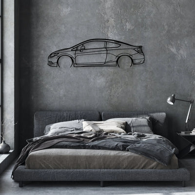 Civic Coupe 2012 Classic Silhouette Metal Wall Art - Automotive Garage Decor