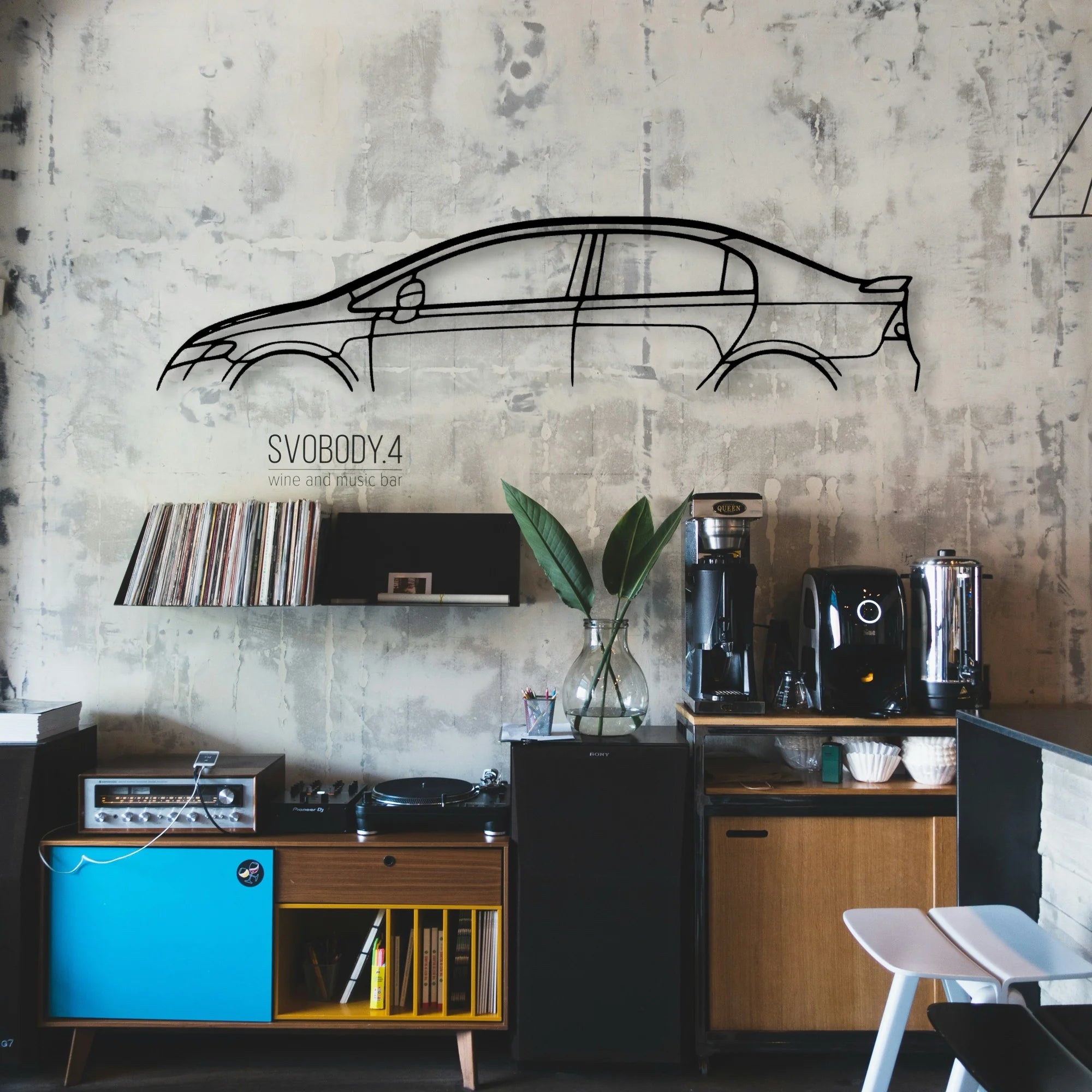 Civic Si 4D Classic Silhouette Metal Wall Art - Automotive Garage Decor