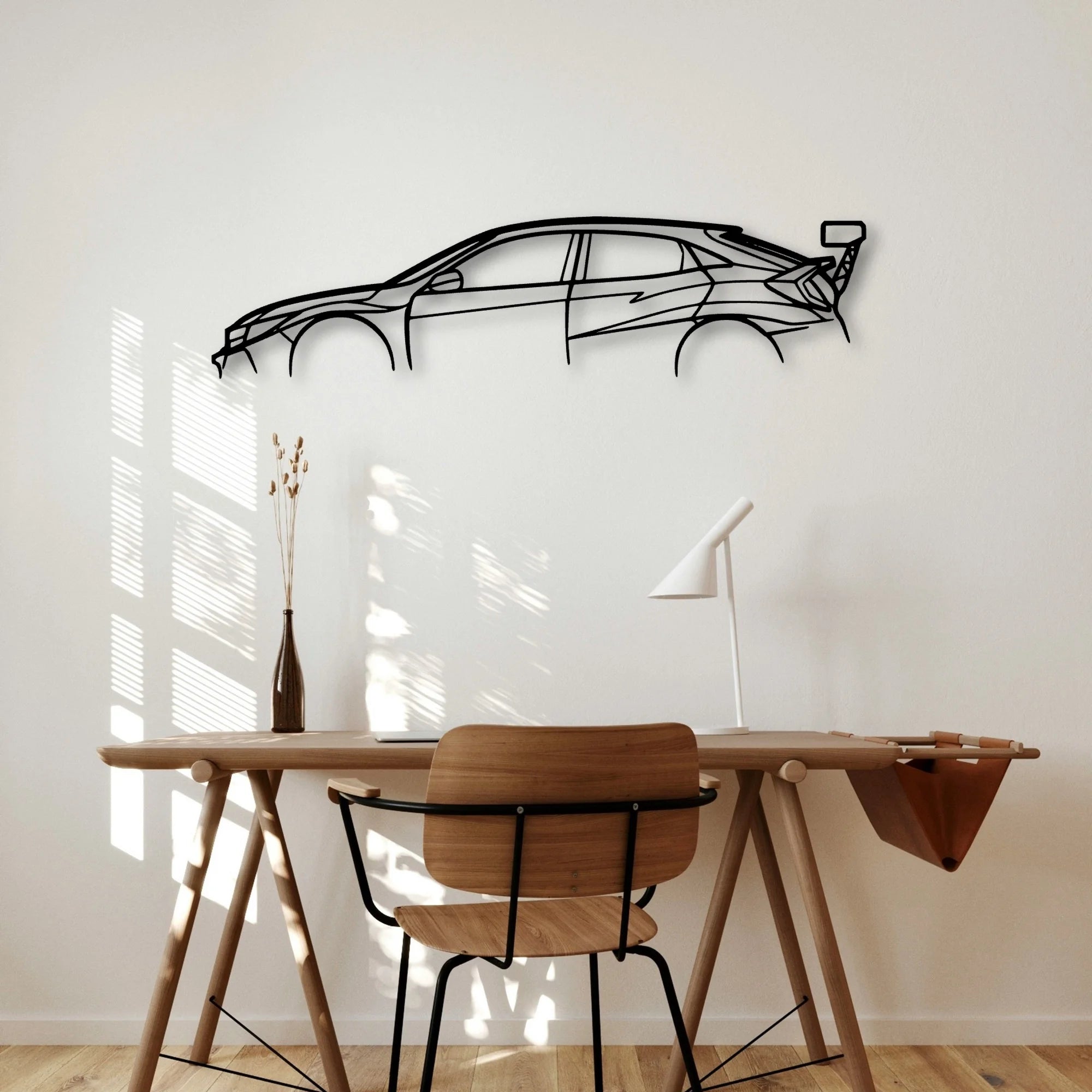 Civic TCR Classic Silhouette Metal Wall Art - Automotive Garage Decor
