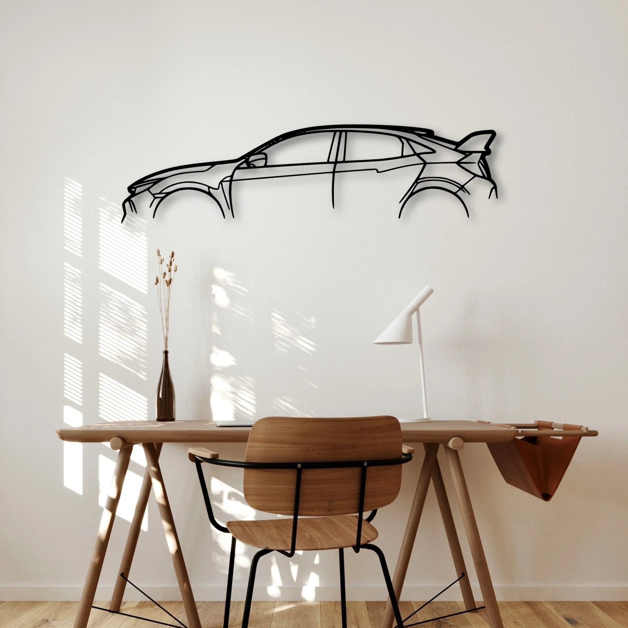 Civic Type R FK8 Classic Silhouette Metal Wall Art - Automotive Garage Decor