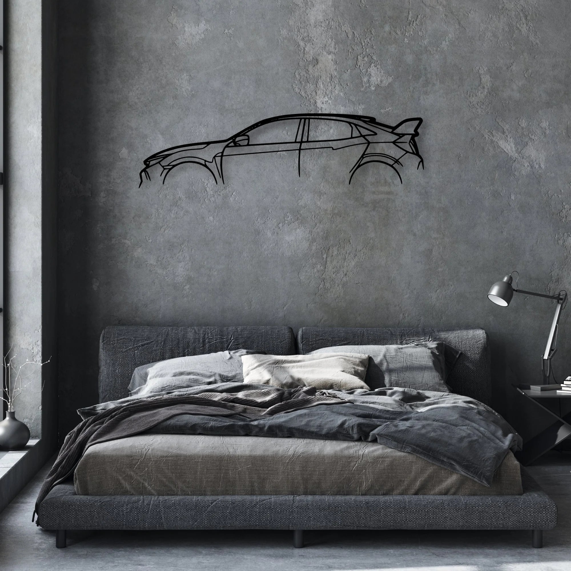 Civic Type R FK8 Classic Silhouette Metal Wall Art - Automotive Garage Decor